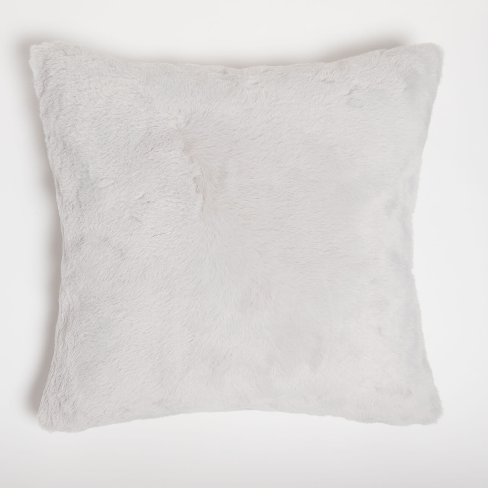 in home Recycled Polyester Faux Fur Cushion - Grey