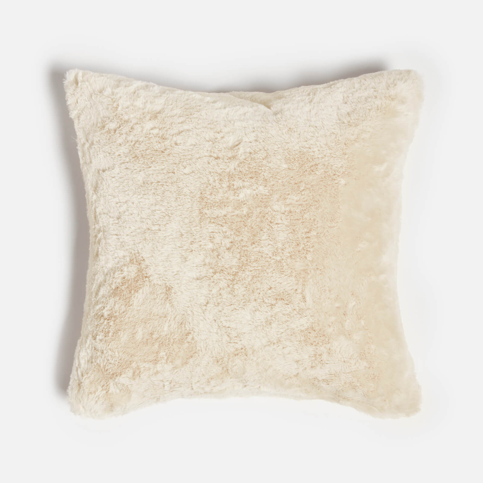 in home Recycled Polyester Faux Fur Cushion - Ivory