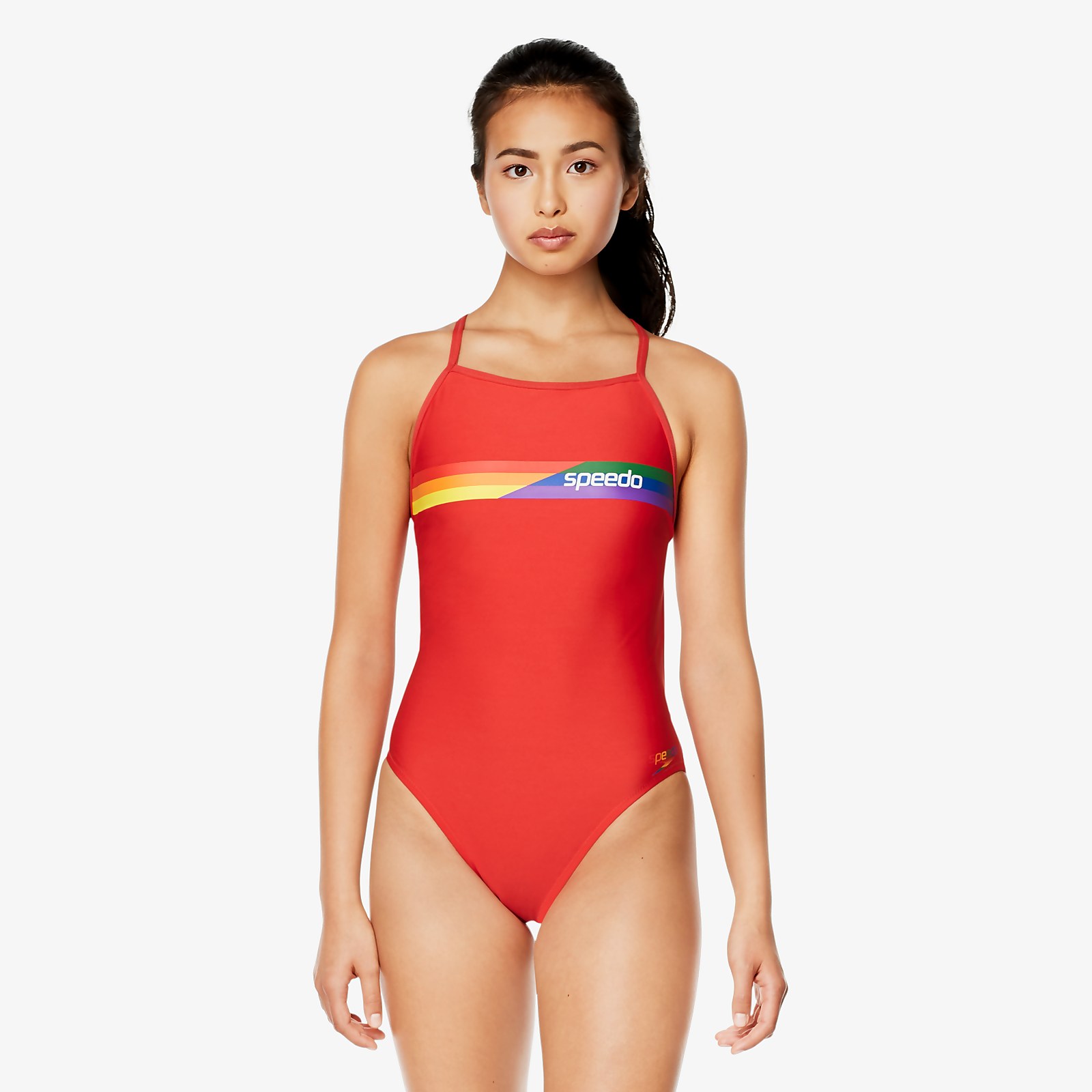 Speedo  Pride Graphic One Back Onepiece - 20    : Red