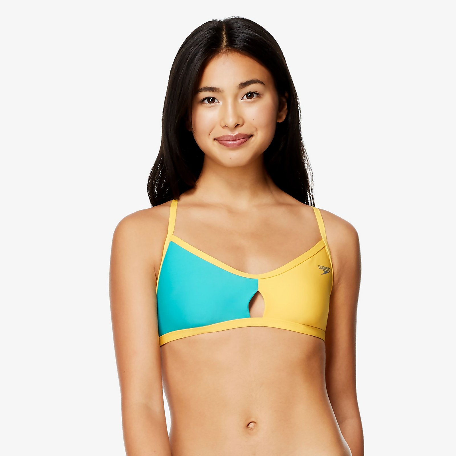 Speedo  Color Block Keyhole Bikini Top - S    : Yellow (13234549 5053744919751) photo