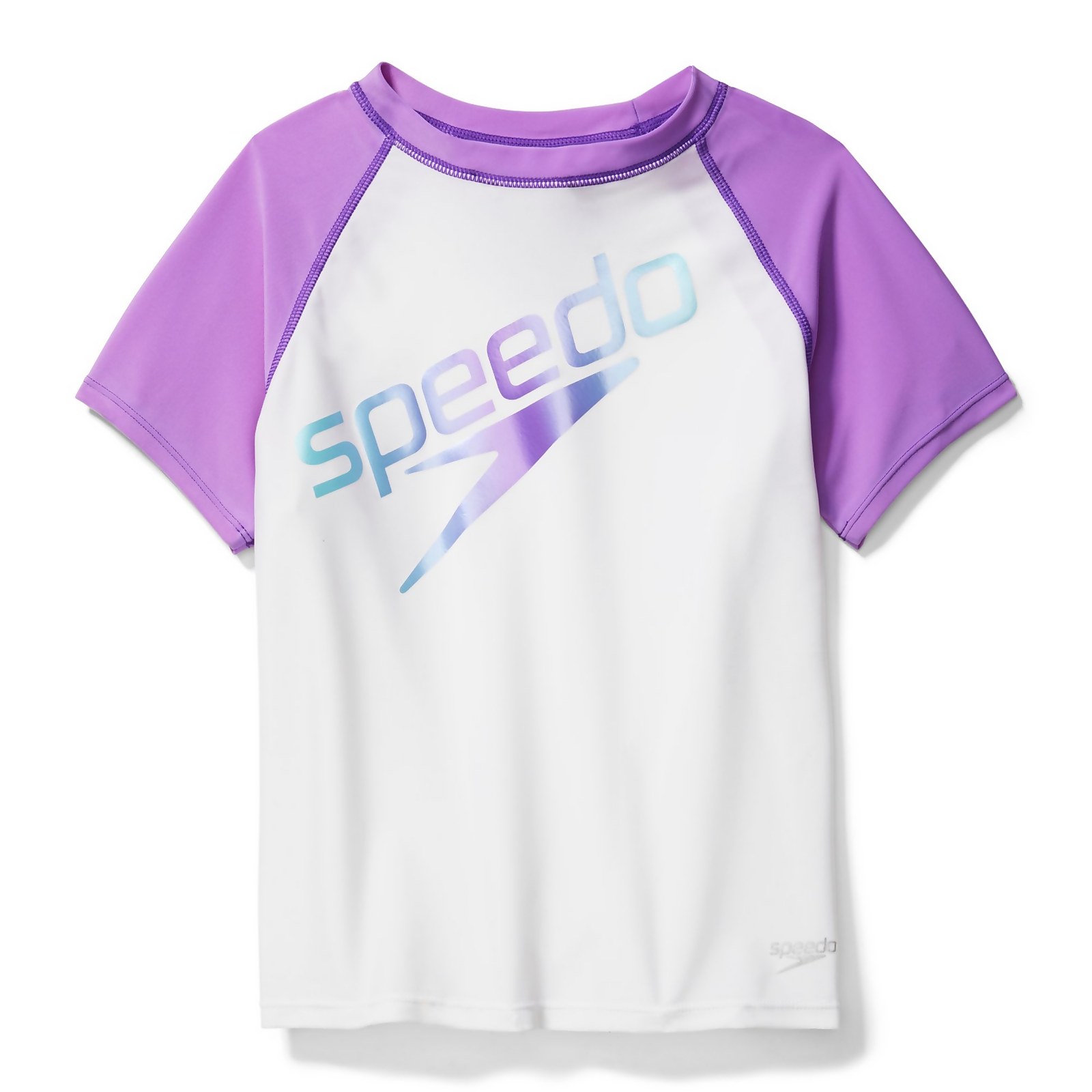 Speedo  Short Sleeve Logo Rashguard - S    : Purple