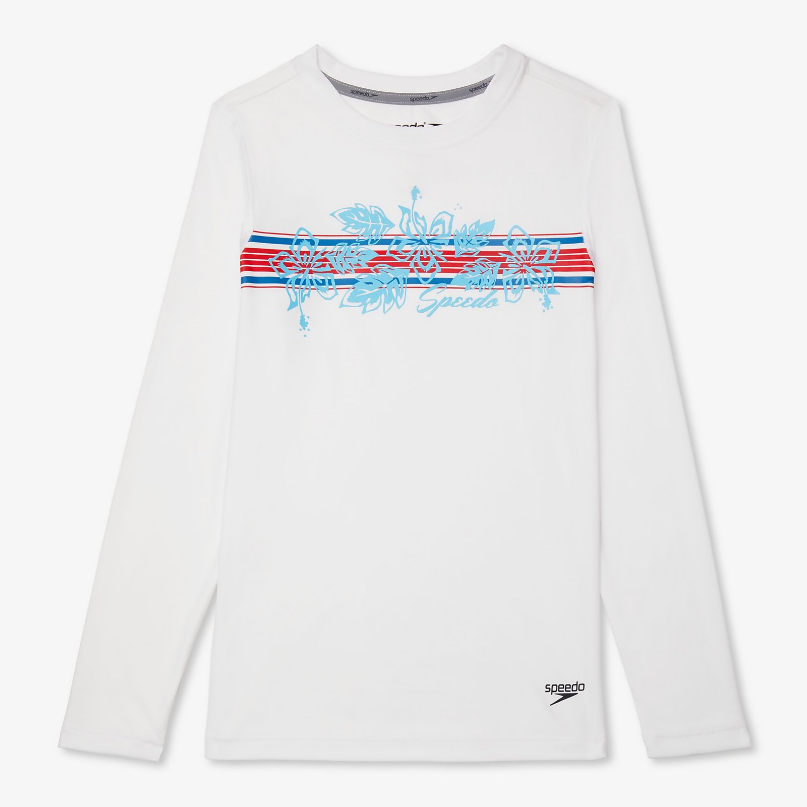 Speedo  Long Sleeve Graphic Swim Shirt - M    : White (13247634 5053744949055) photo