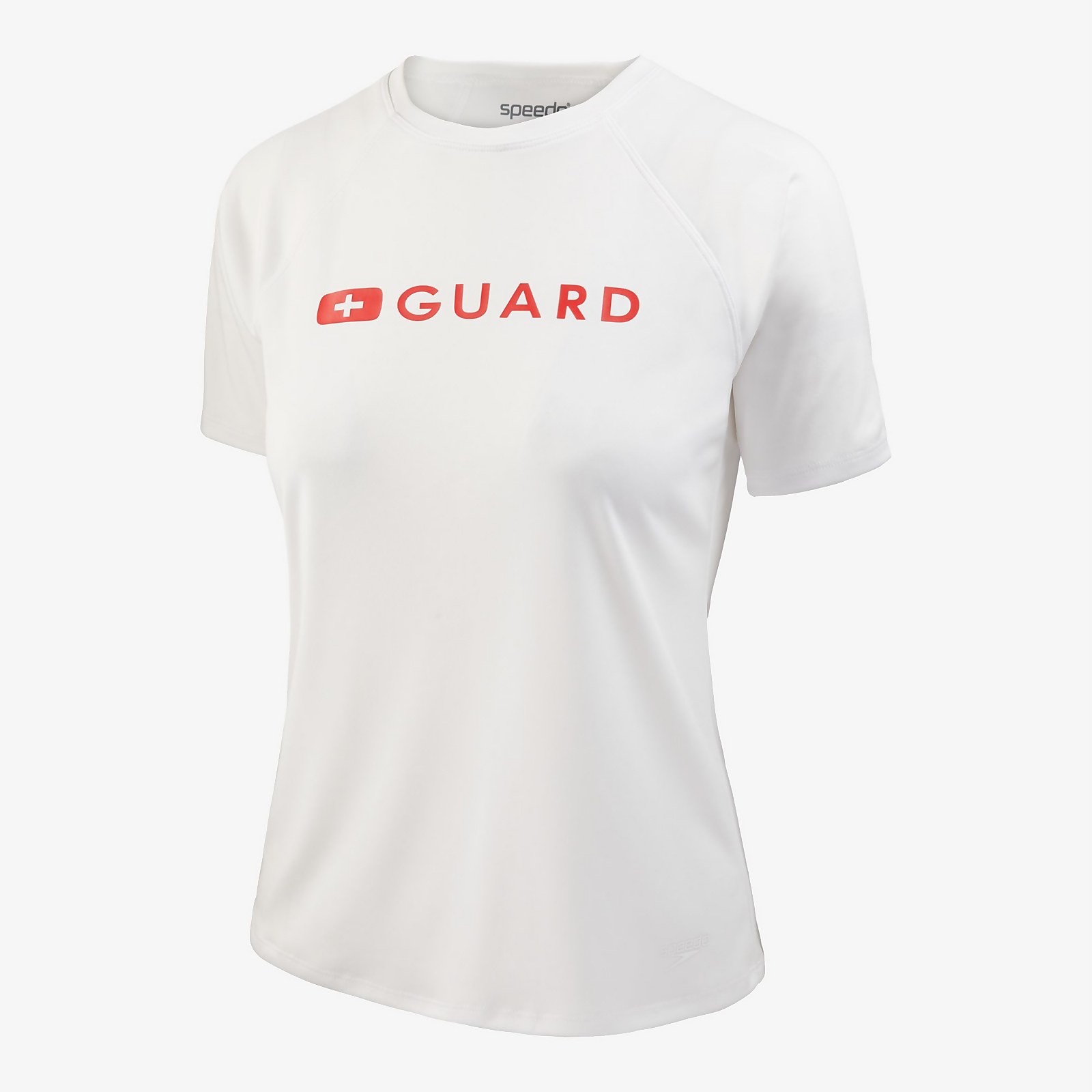 Speedo  Guard Short Sleeve Solid Swim Tee - L    : White