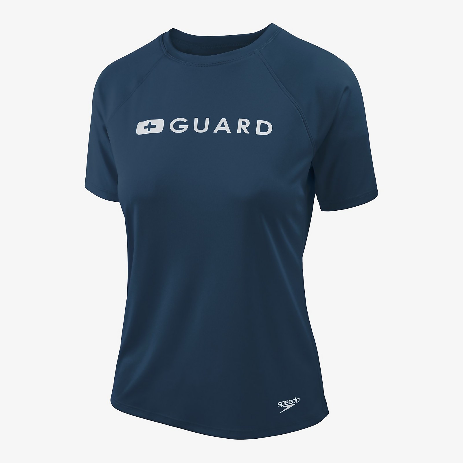 Speedo  Guard Short Sleeve Solid Swim Tee - M    : Navy