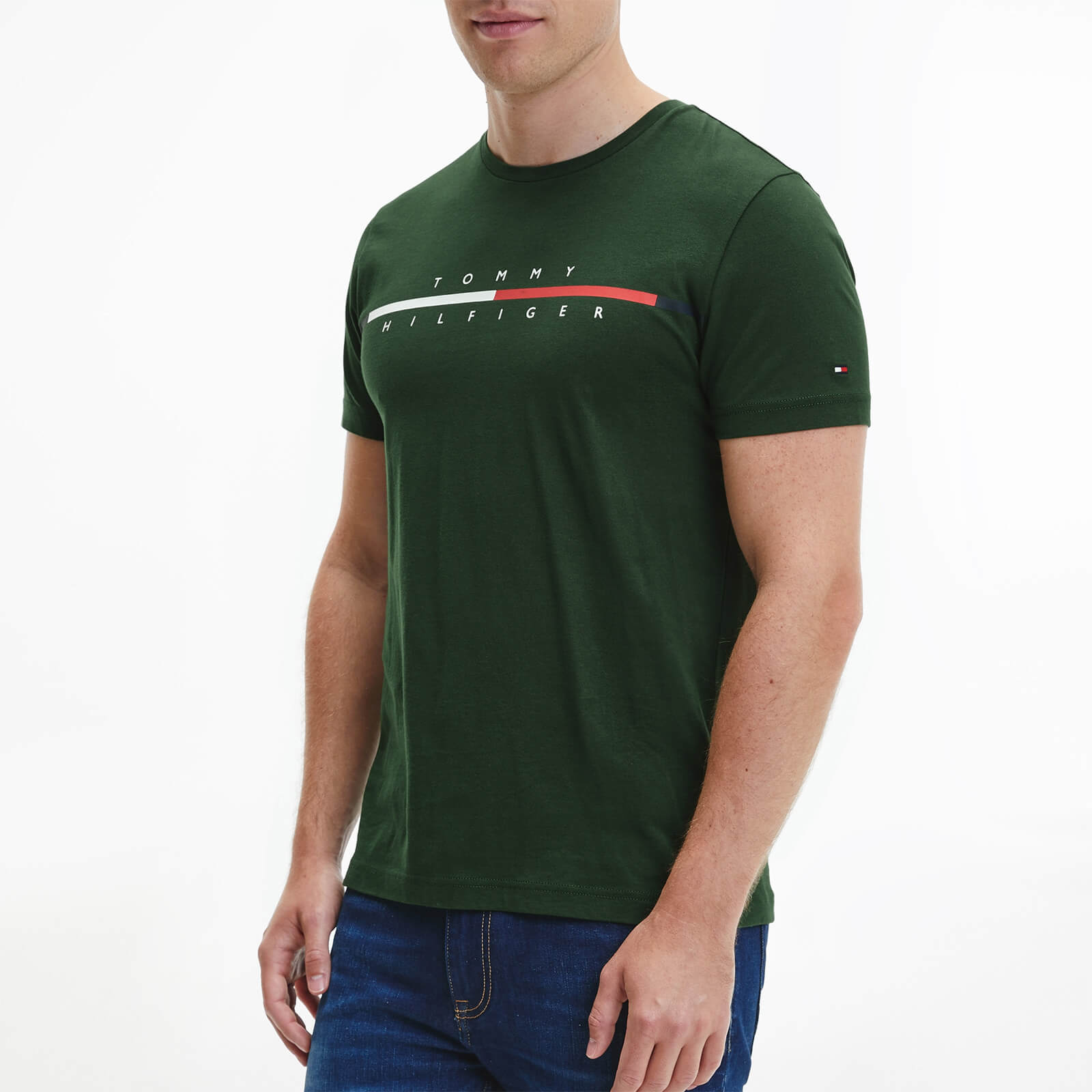 Tommy Hilfiger Men's Split Logo T-Shirt - National Forest - S