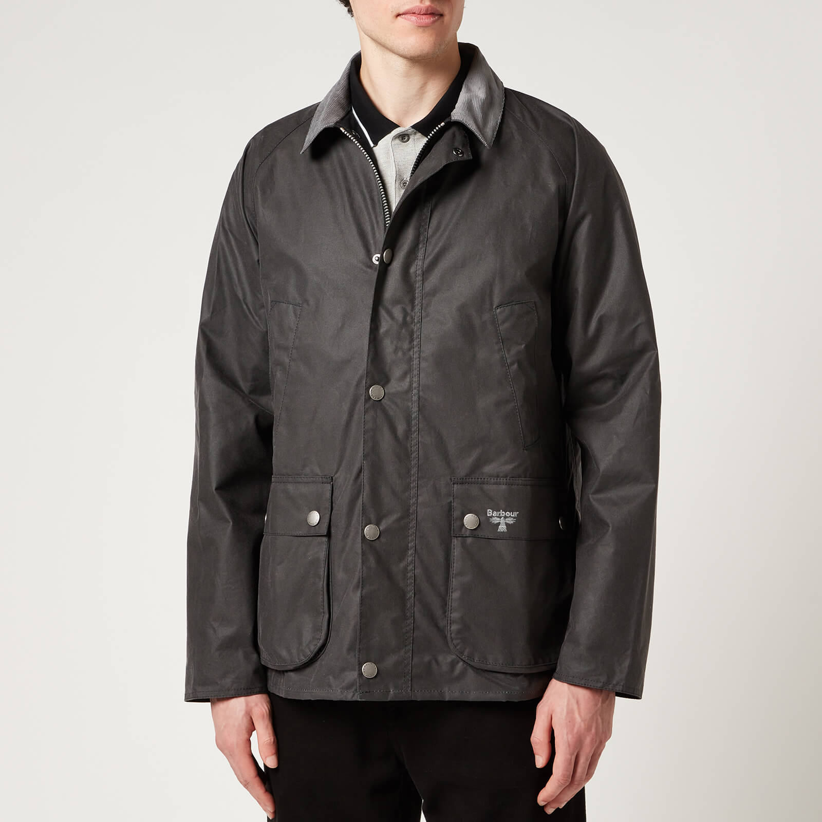 Barbour Beacon Mens's Contrast Collar Bedale Jacket - Charcoal - XL