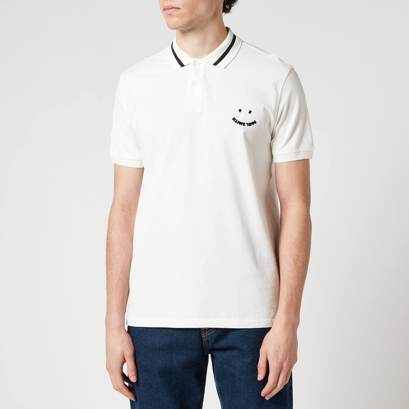 PS Paul Smith Men's Happy Logo Polo Shirt - Off White - S