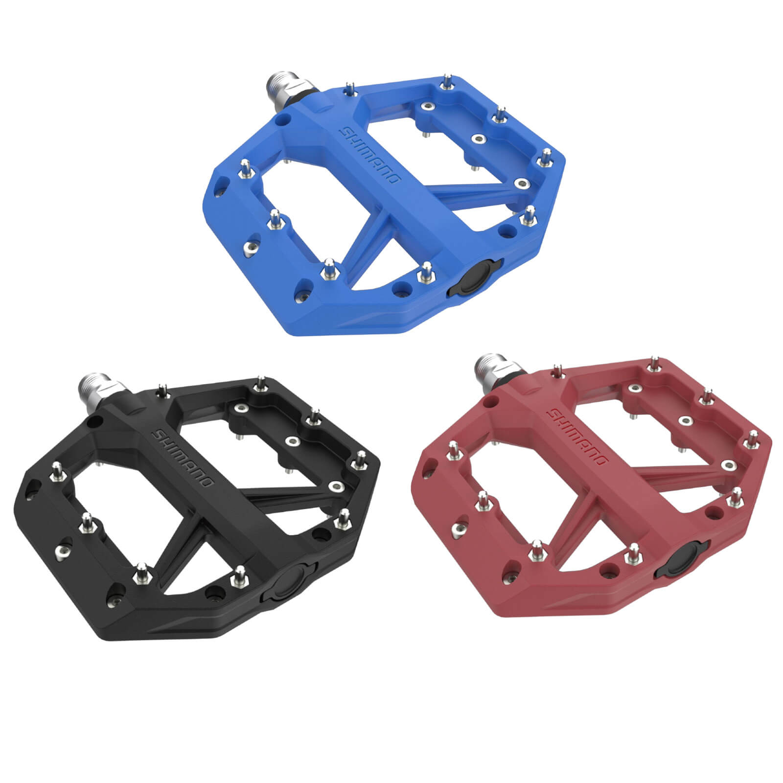 Shimano GR400 Flat MTB Pedals - Red
