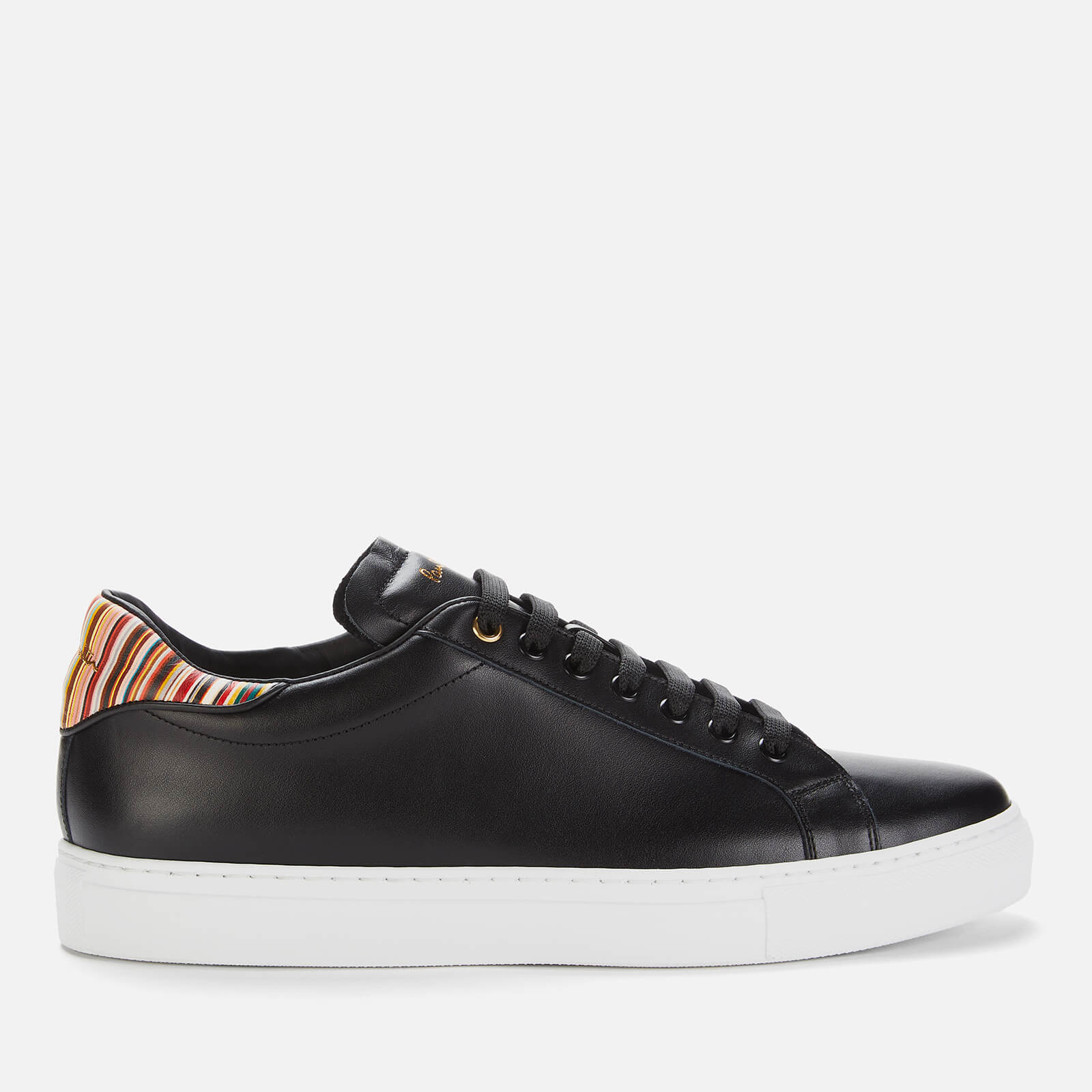 Paul Smith Men's Beck Leather Cupsole Trainers - Black Multi Spoiler - UK 7