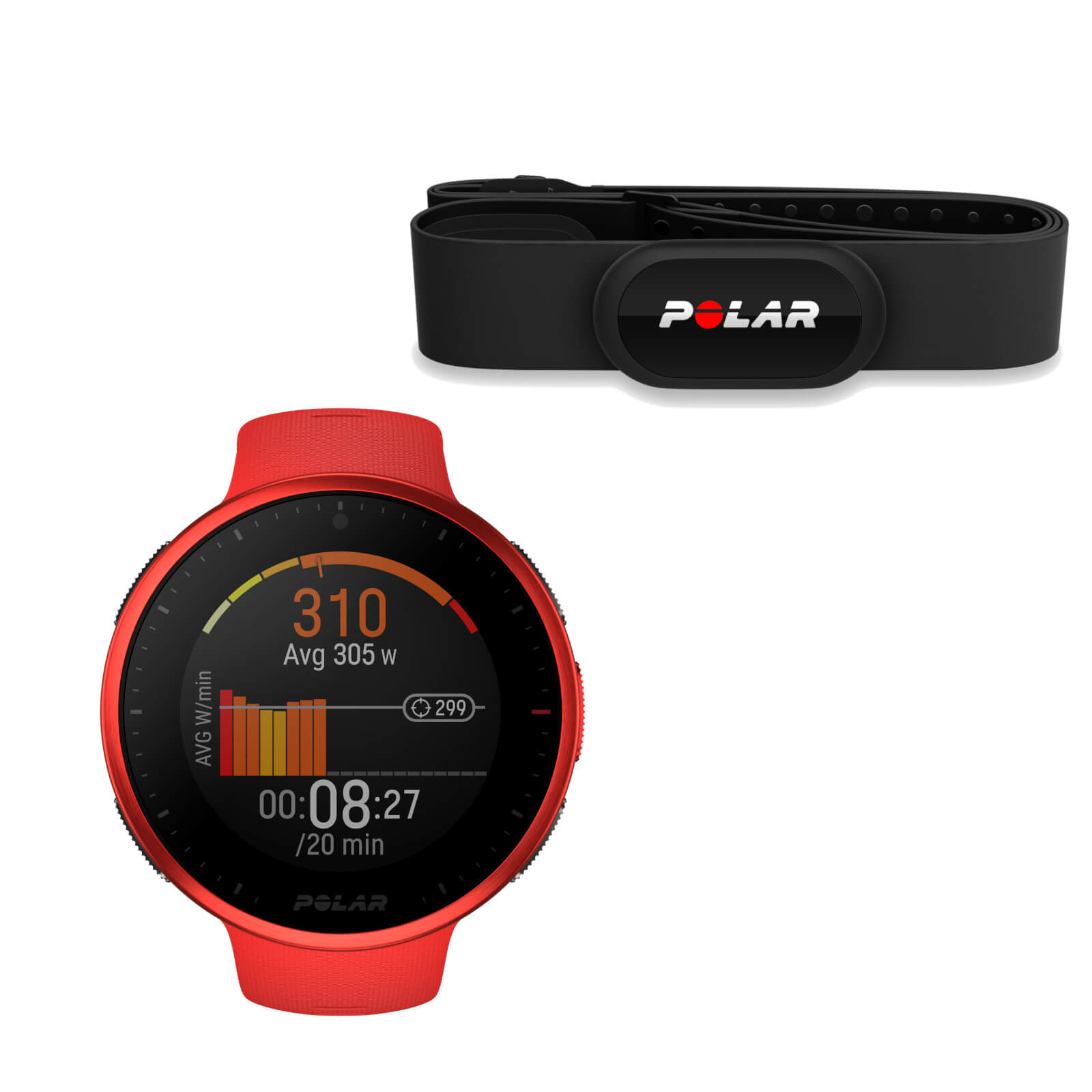 Polar Vantage V2 GPS Multisport Watch - Red & H10 HRM Bundle