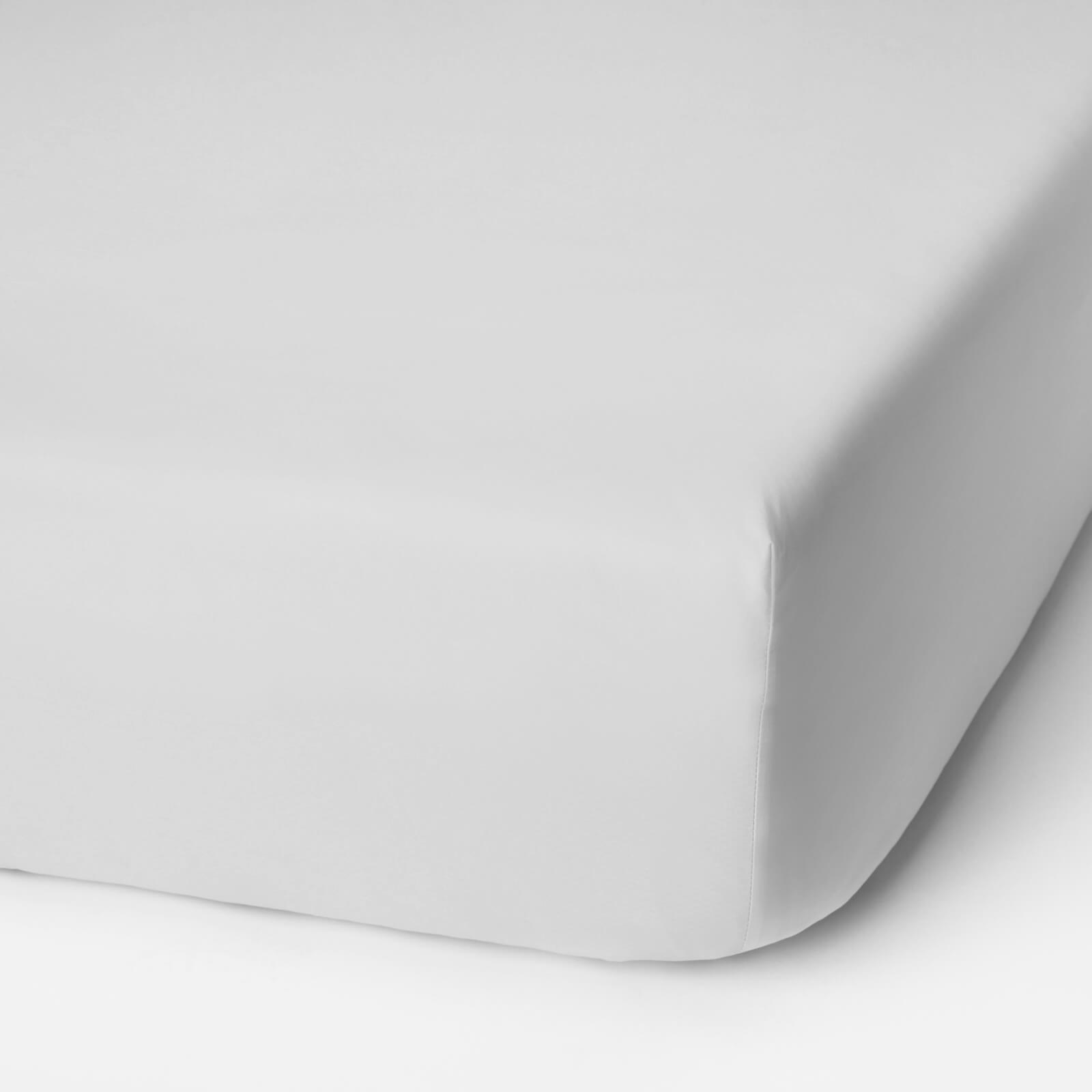 ïn homeware 200 Thread Count 100% Organic Cotton Fitted Sheet - Light Grey - Single