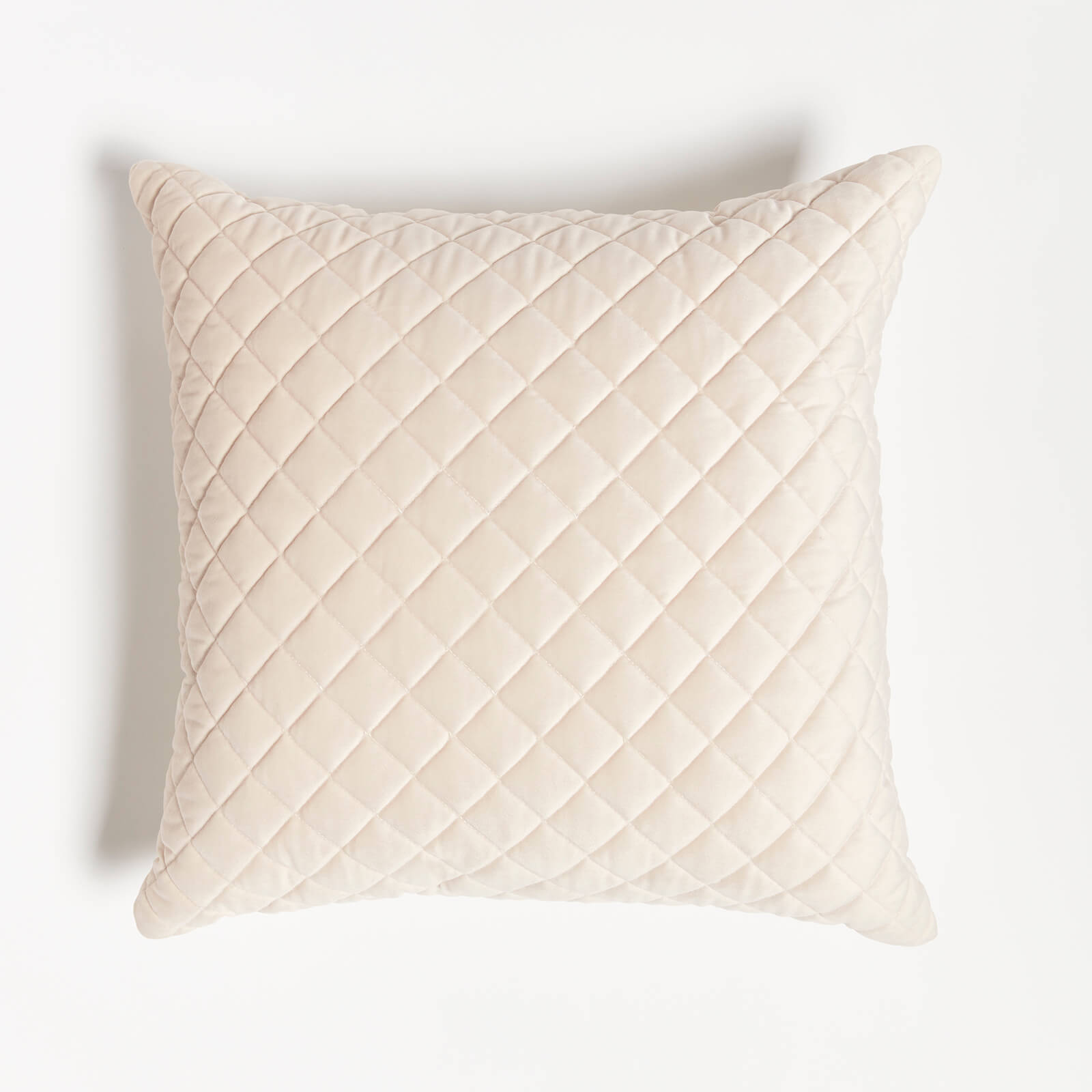 in home Diamond Quilted Velvet Cushion - Champagne