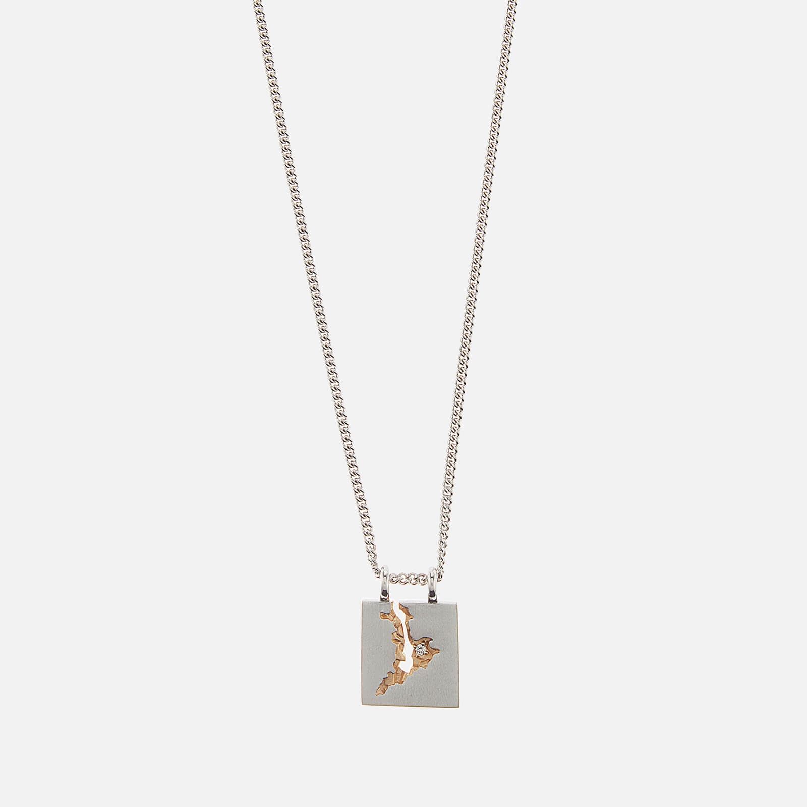 Tom Wood Men's Mined Pendant - Silver/Gold - 24.5 Inches