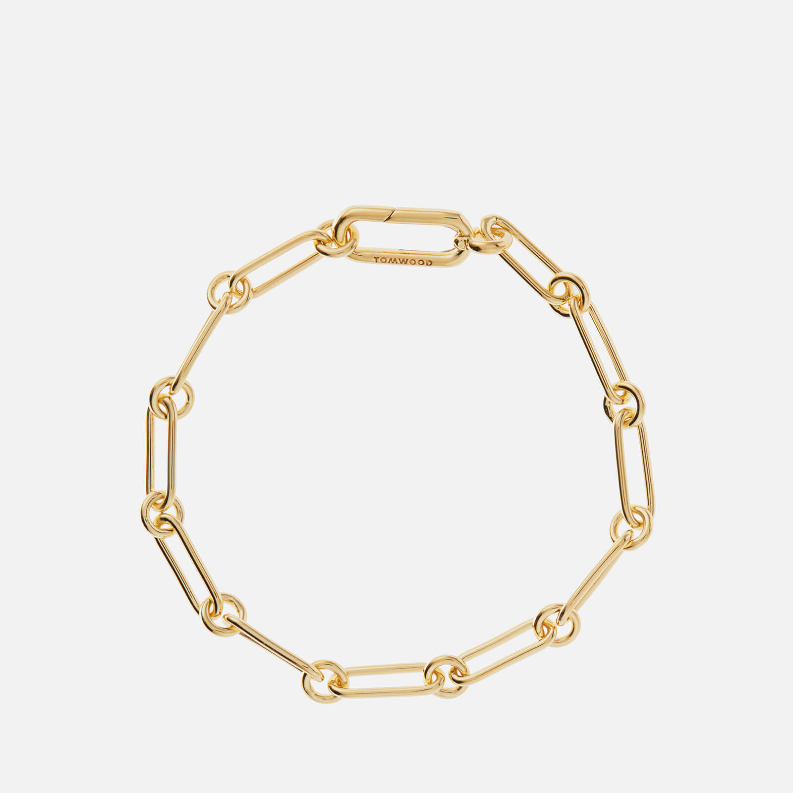 Tom Wood Men's Box Bracelet Large - Gold - 7.7 Inches