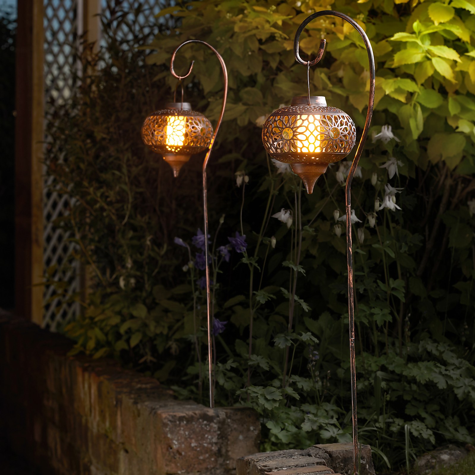 Photo of Cool Flame Solar Powered Hanging Lanterns - Pack Of 2