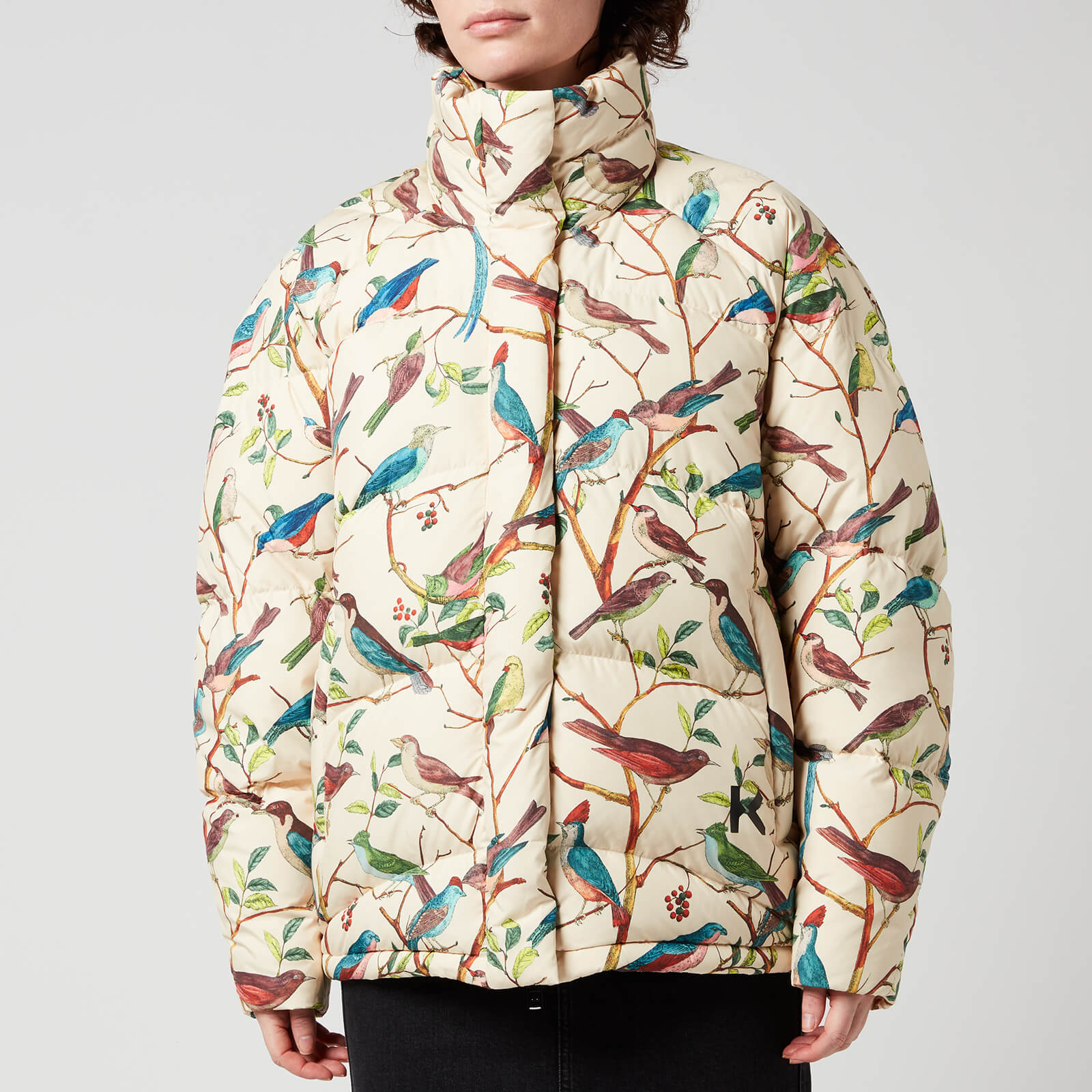 KENZO Women's Printed Cocoon Puffer Jacket - Ecru - XS