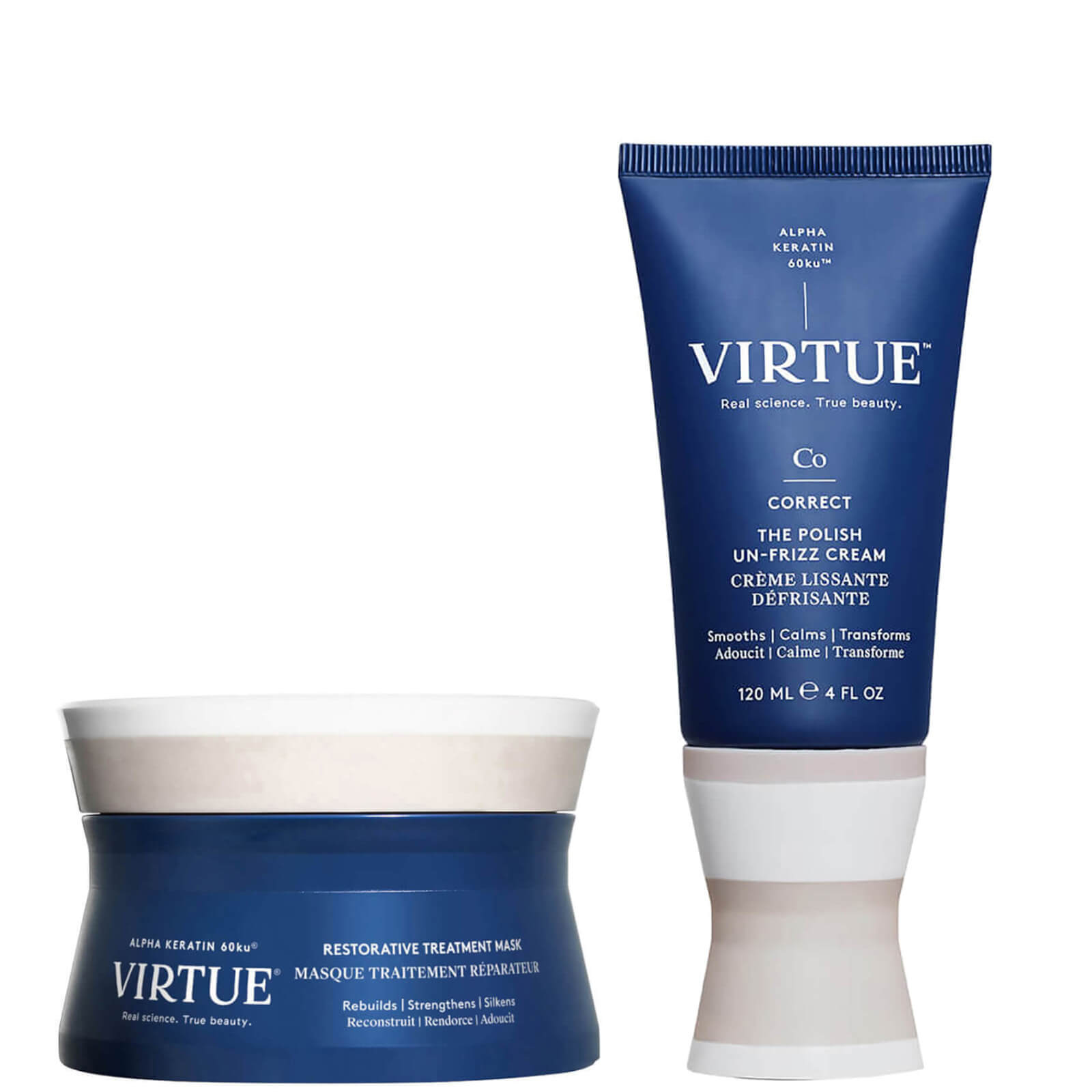 

VIRTUE Keratin Healing Mask and Un-Frizz Cream Bundle