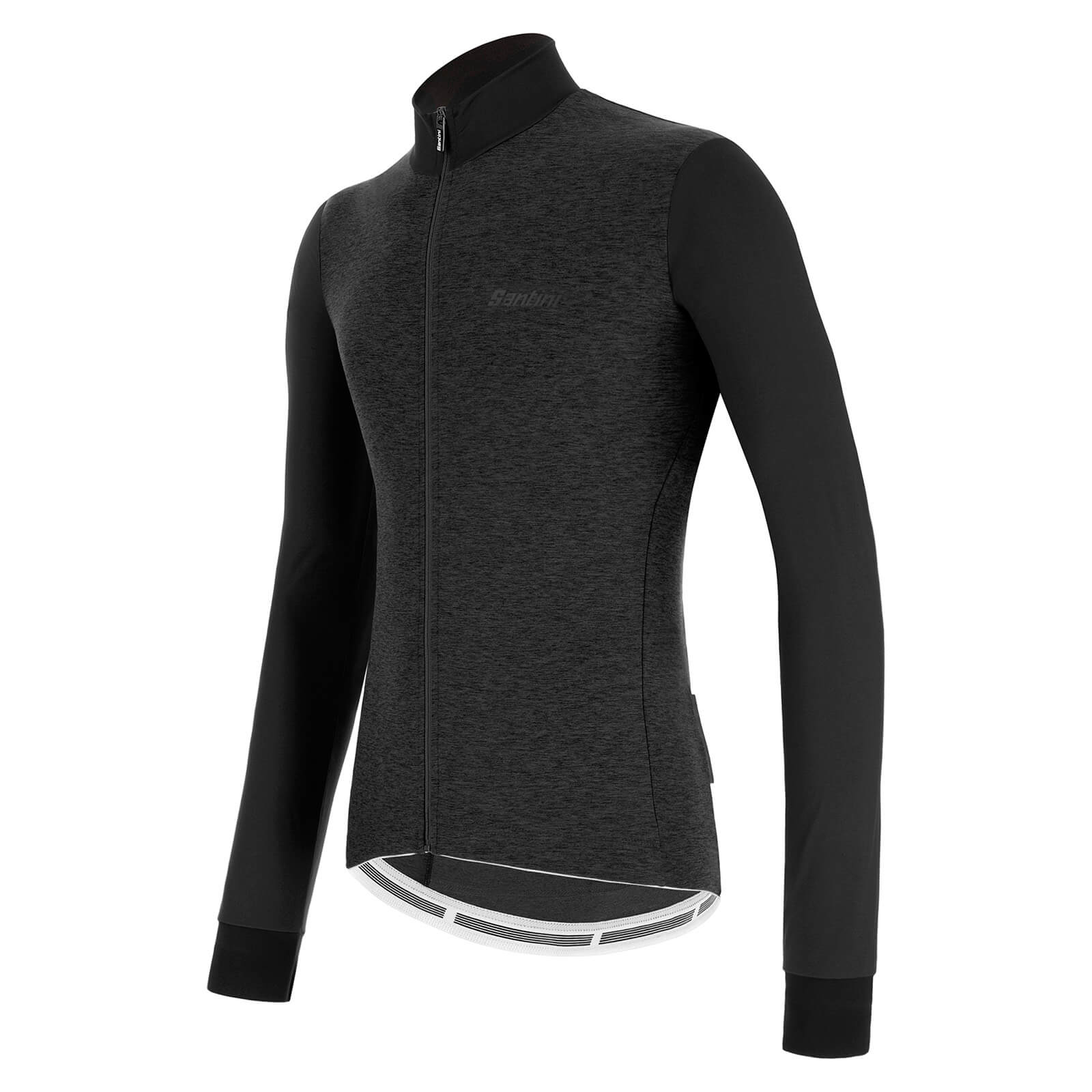 Santini Colore Puro Long Sleve Jersey - XXL - Black