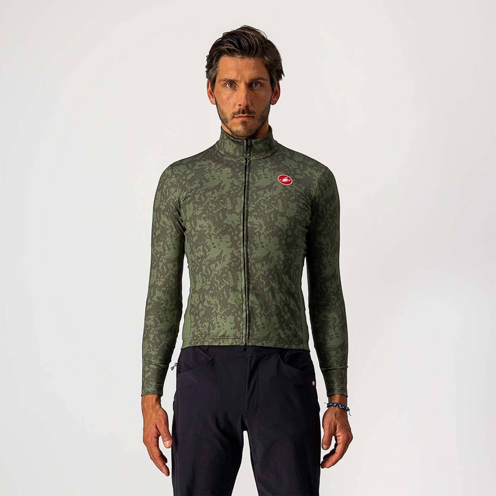 Castelli Unlimited Thermal Jersey - XS - Military Green/Light Military