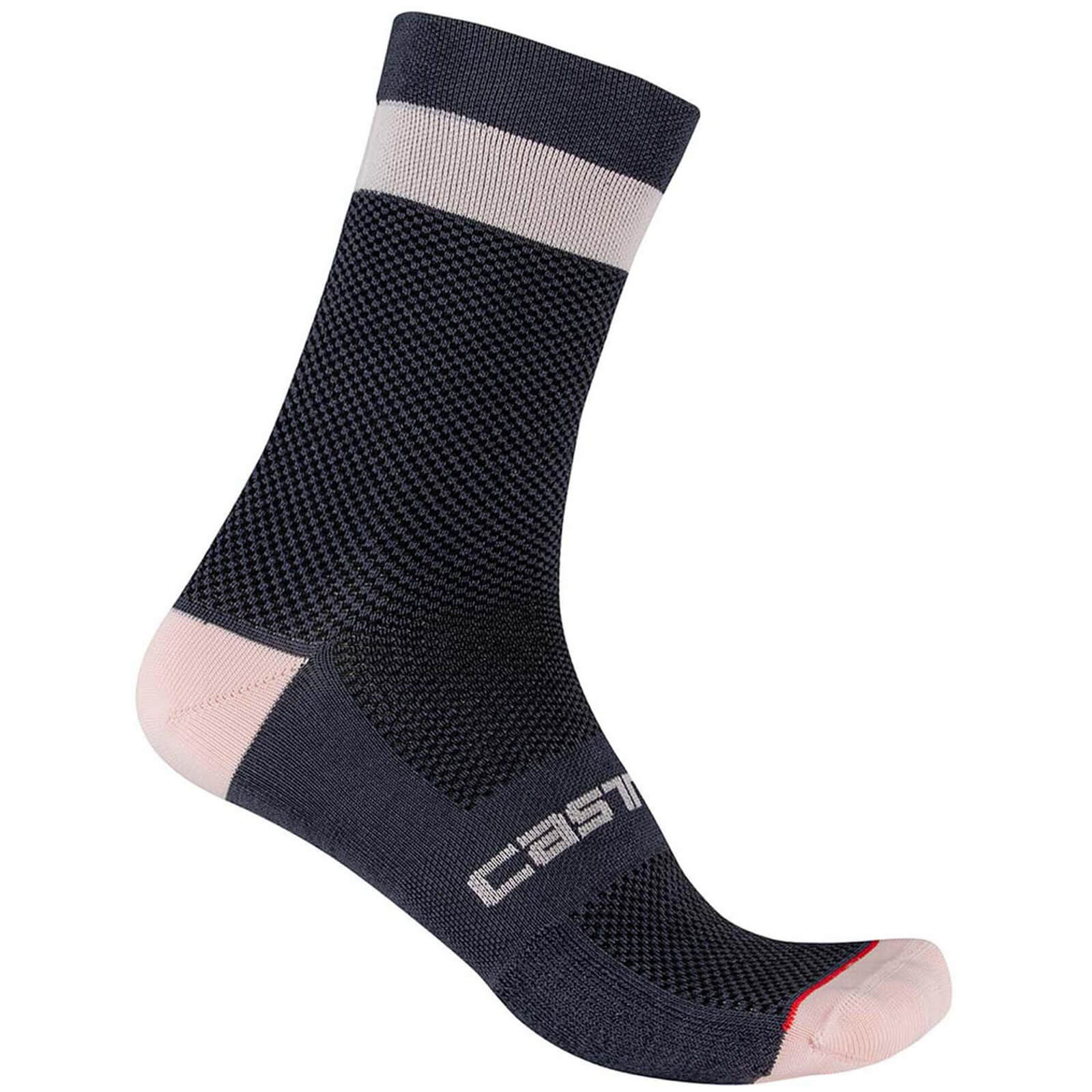 Image of Castelli Women's Alpha 15 Socks - S/M - Dark Steel Blue/Soft Pink