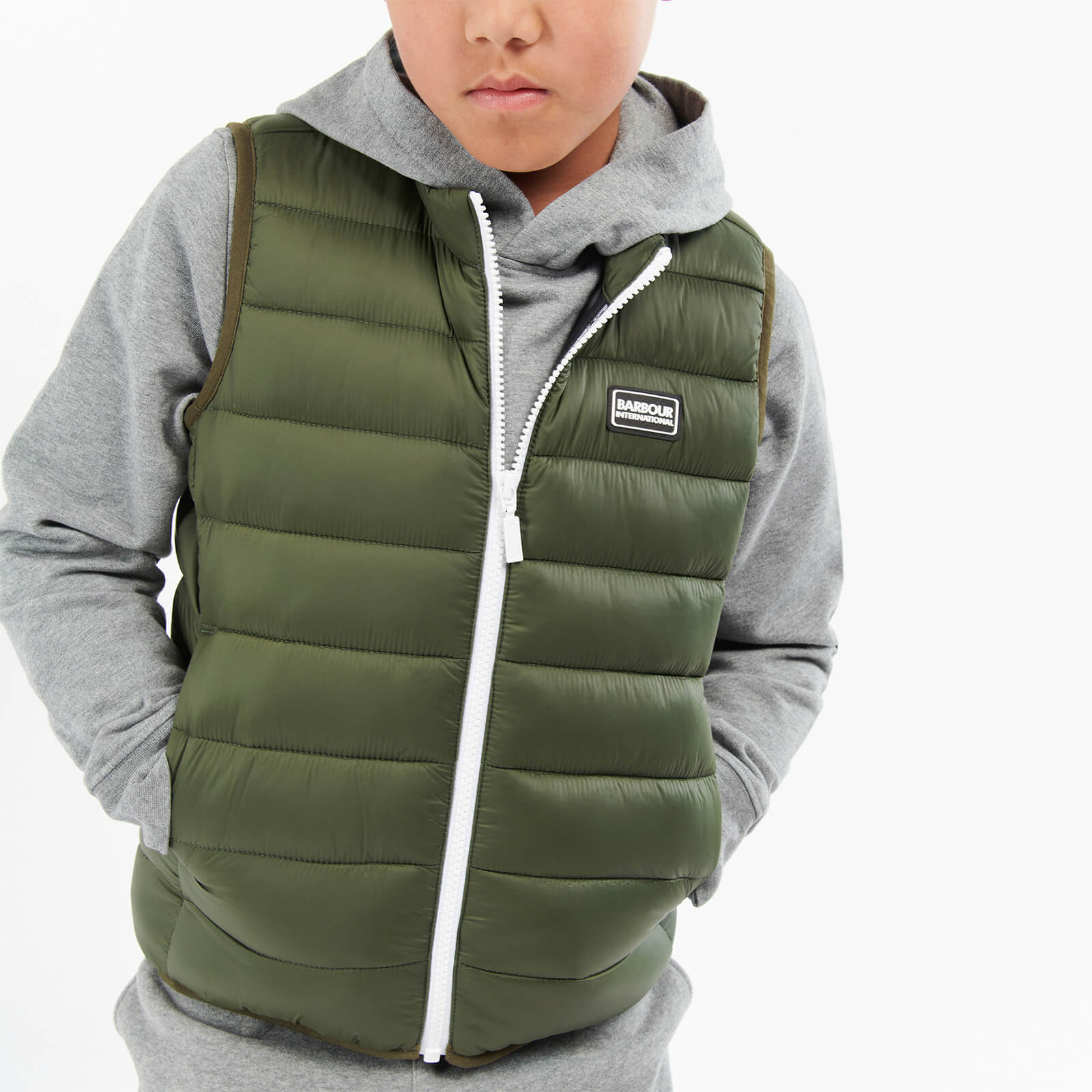 Barbour International Boys' Reed Gilet - Olive - 6-7 Years