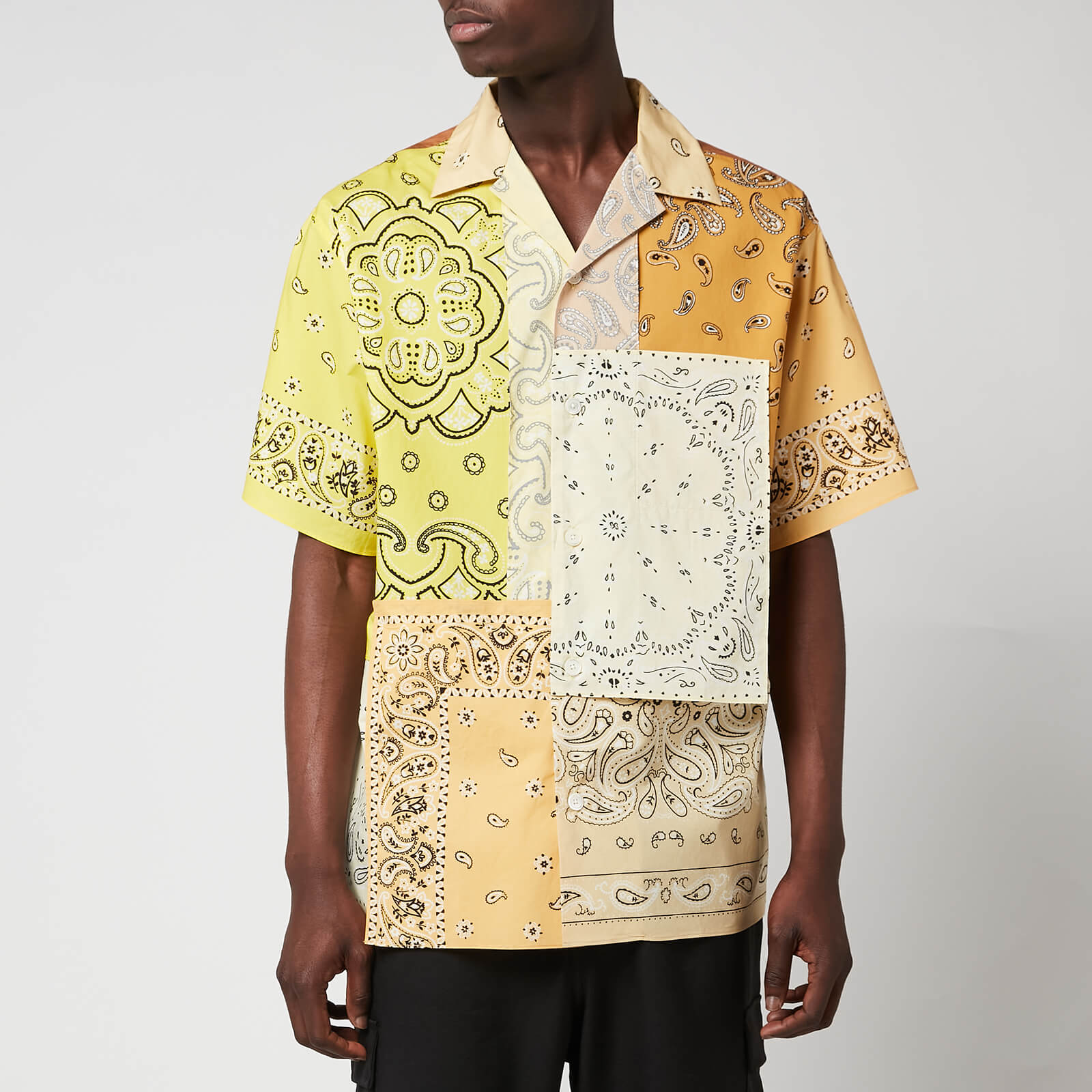 KENZO Men's Patchwork Short Sleeves Shirt - Golden Yellow - S