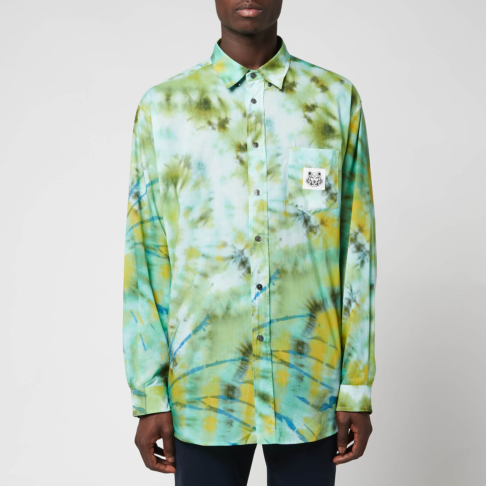 KENZO Men's Printed Long Casual Shirt - Mint - S