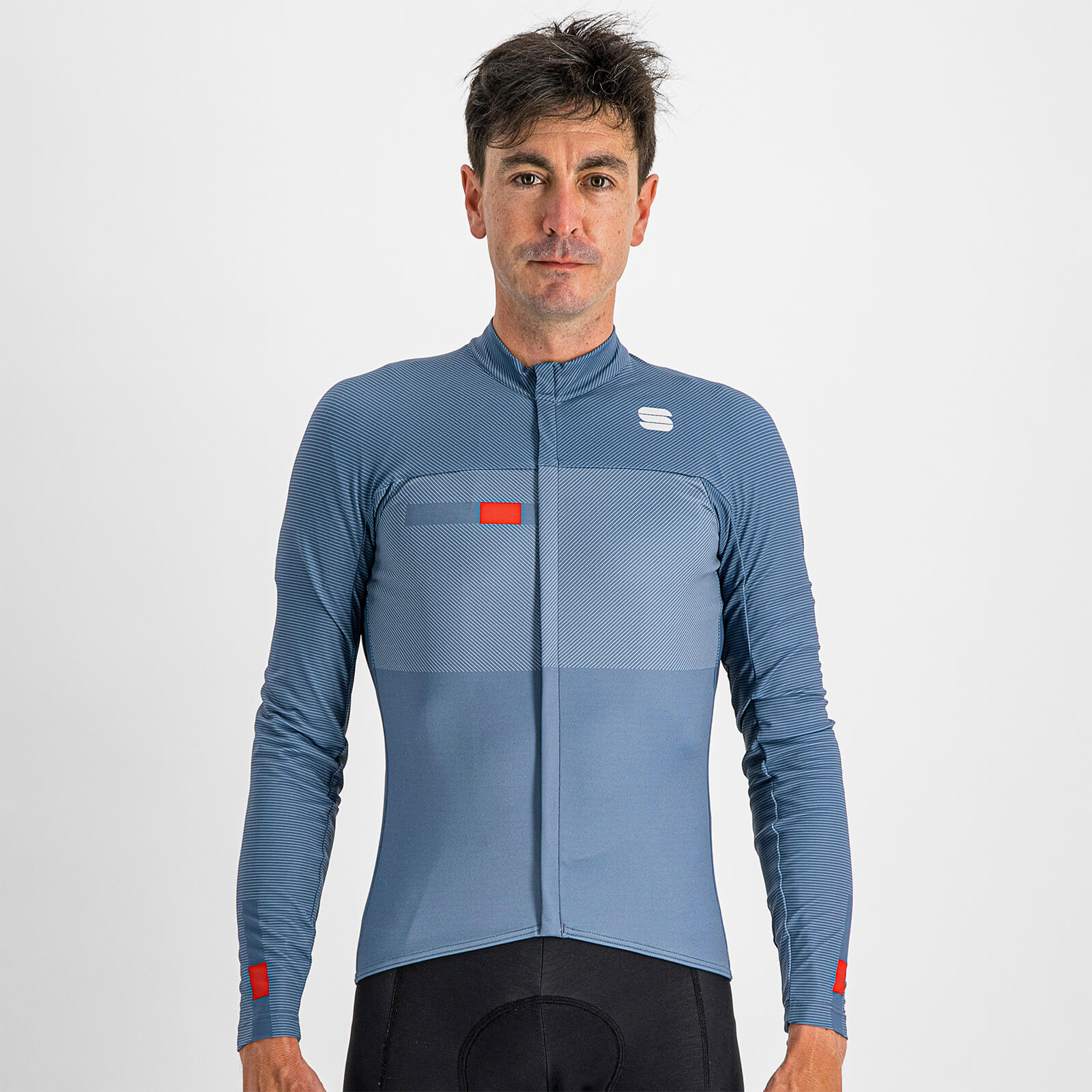 Sportful Bodyfit Pro Thermal Jersey - XL - Blue Sea Red Fire