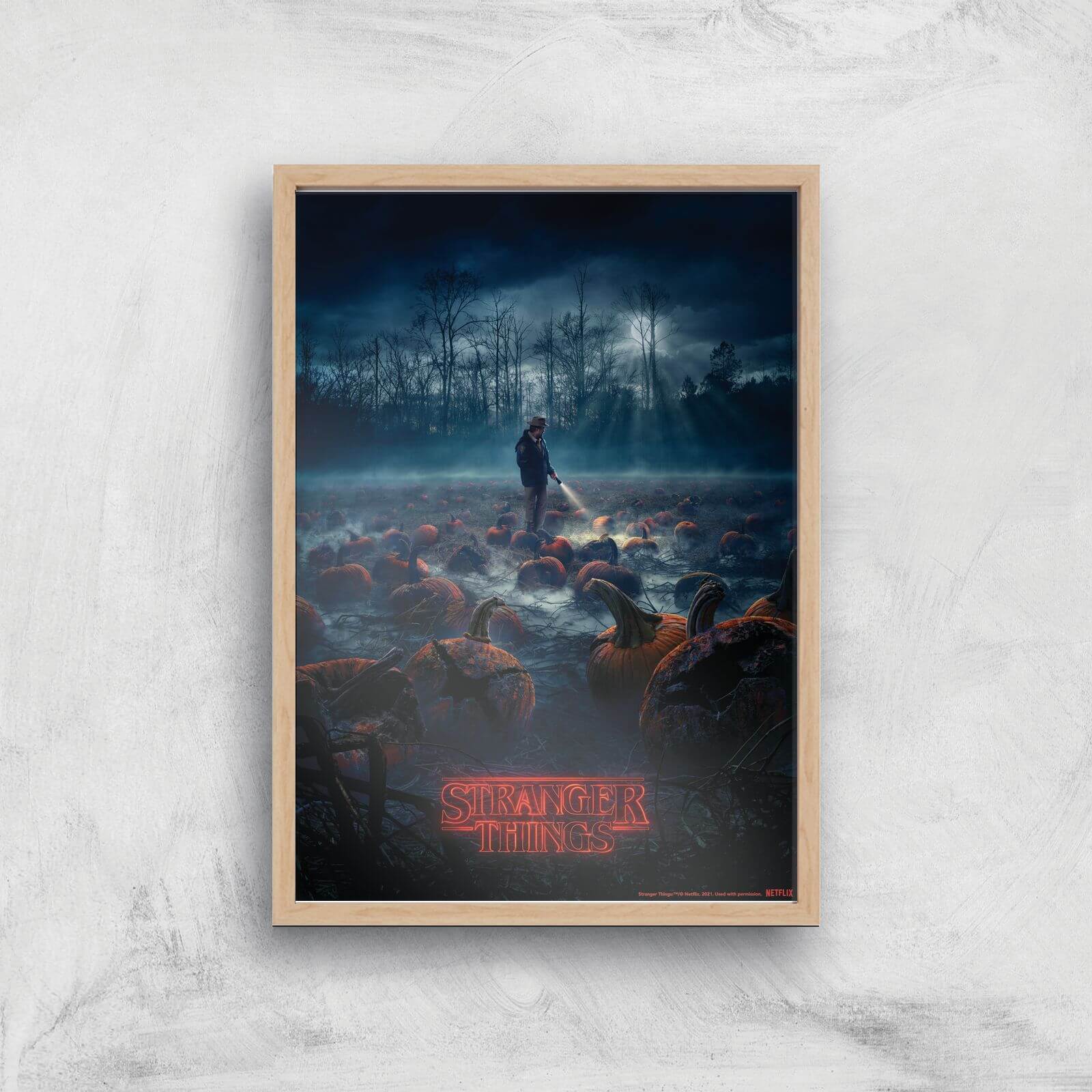 

Stranger Things Pumpkin Patch Giclee Art Print - A2 - Wooden Frame