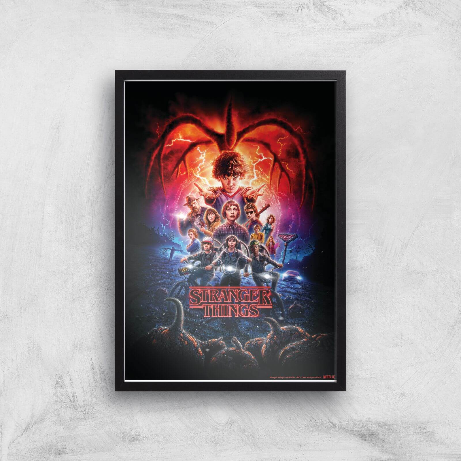 Stranger Things Season Two Poster Giclee Art Print - A4 - Black Frame