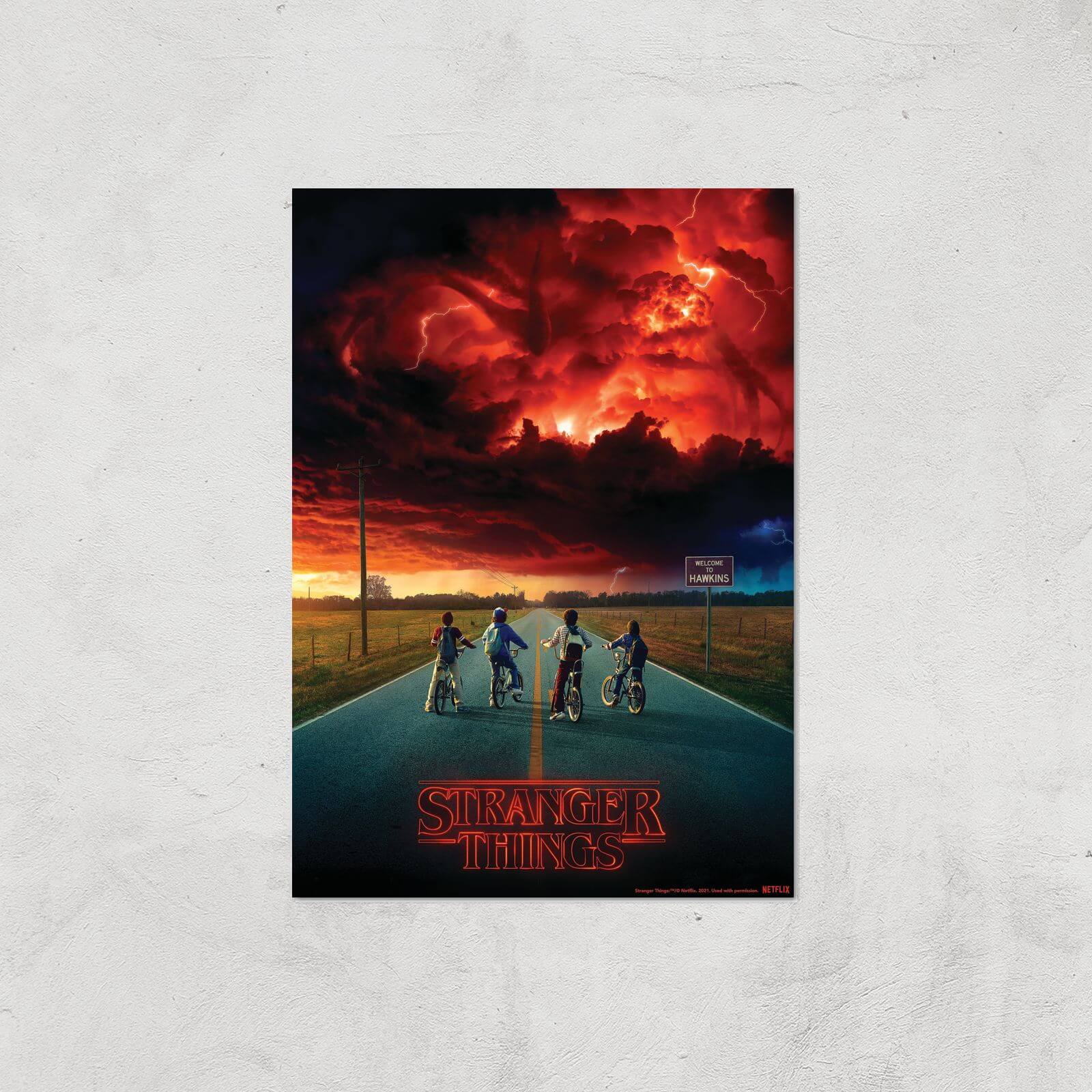 Stranger Things Welcome To Hawkins Giclee Art Print - A4 - Print Only