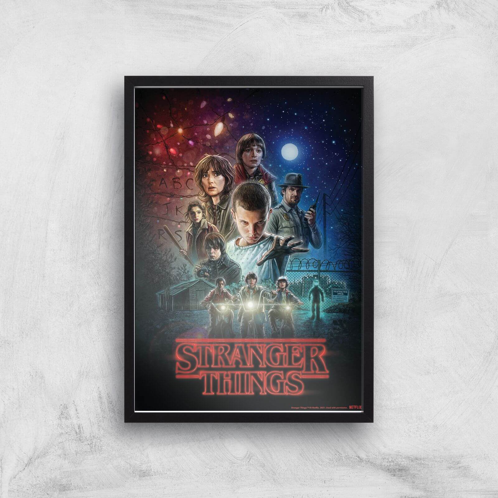 Stranger Things Season One Poster Giclee Art Print - A3 - Black Frame