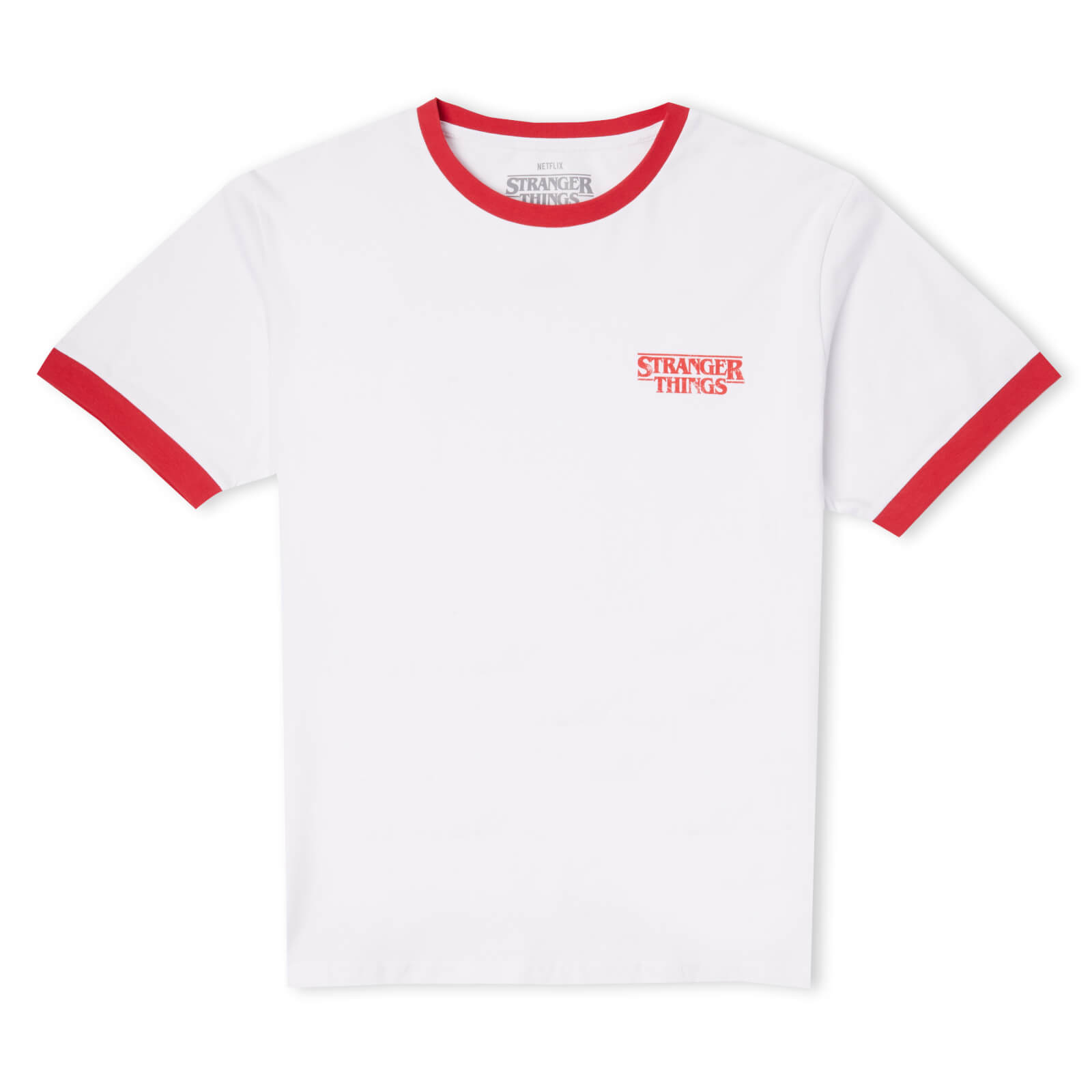 

Stranger Things Biker Gang Unisex Ringer T-Shirt - White/Red - L - Bianco
