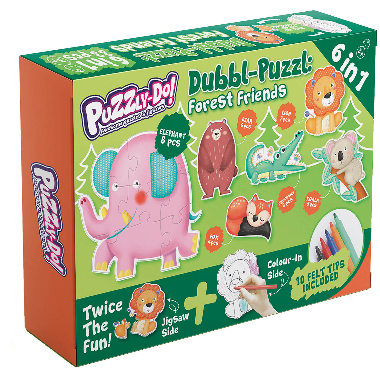 Puzzly-Do Forest Friends Dubbl-Puzzl Jigsaw and Colouring