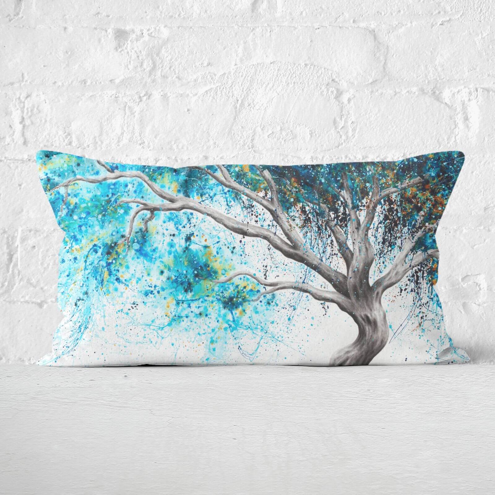 Blue Crystal Dream Tree Rectangular Cushion - 30x50cm - Soft Touch