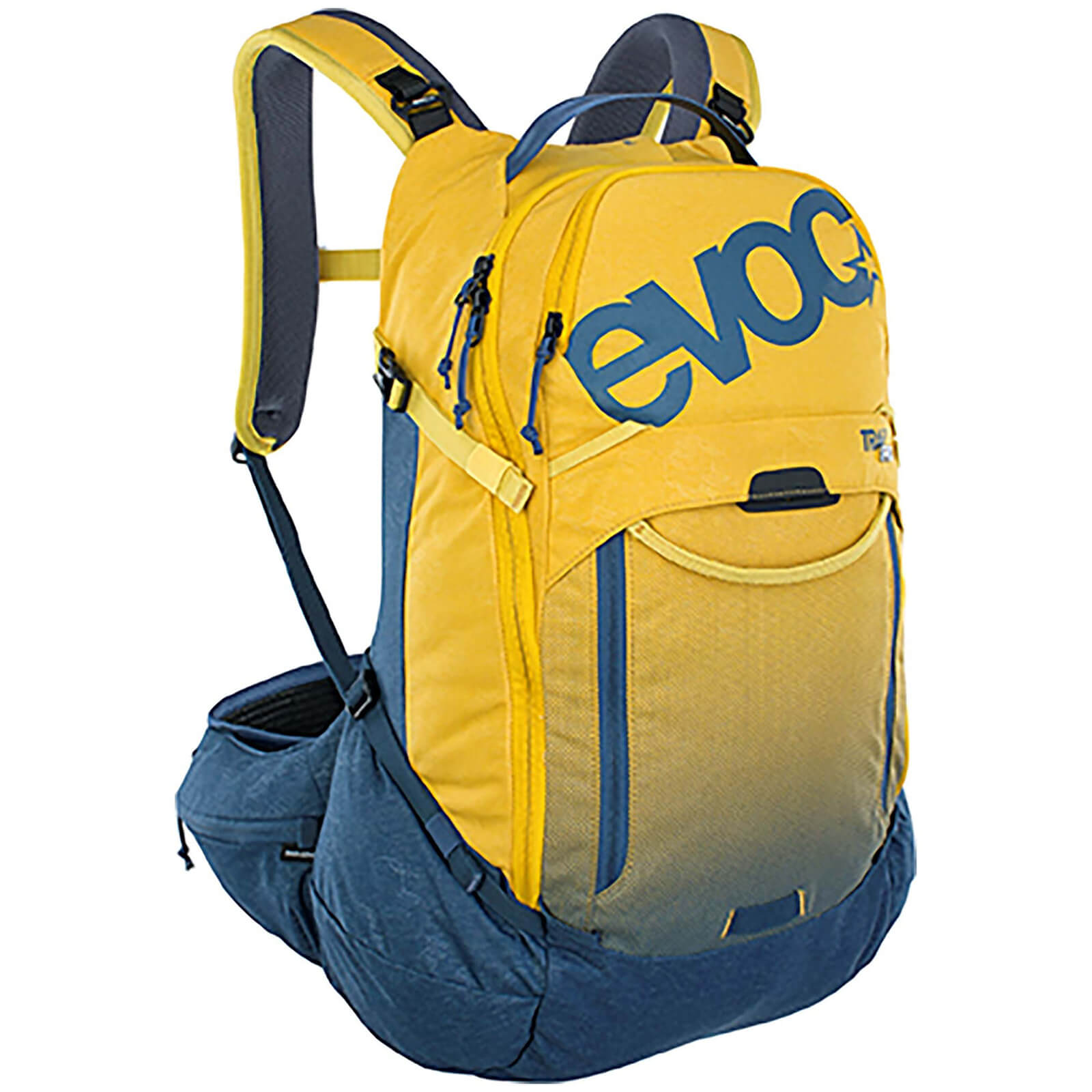 Evoc Trail Pro Protector 26L Backpack - S/M - Curry/Denim