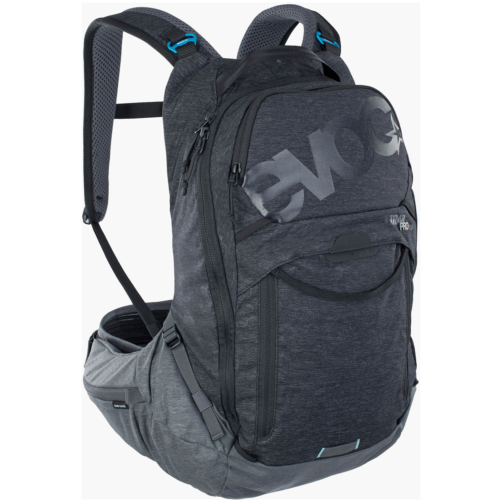 Image of Evoc Trail Pro Protector 16L Backpack - L/XL - Black/Carbon Grey