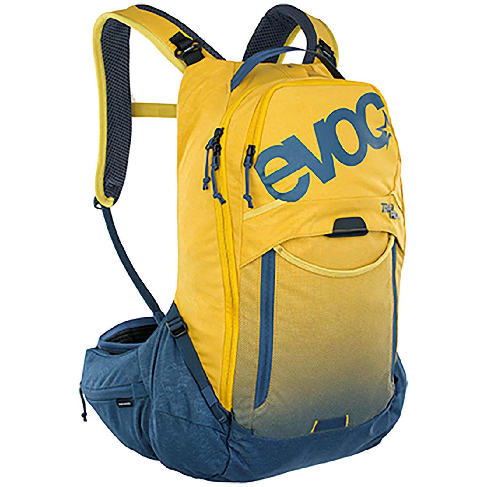 Evoc Trail Pro Protector 16L Backpack - S/M - Curry/Denim