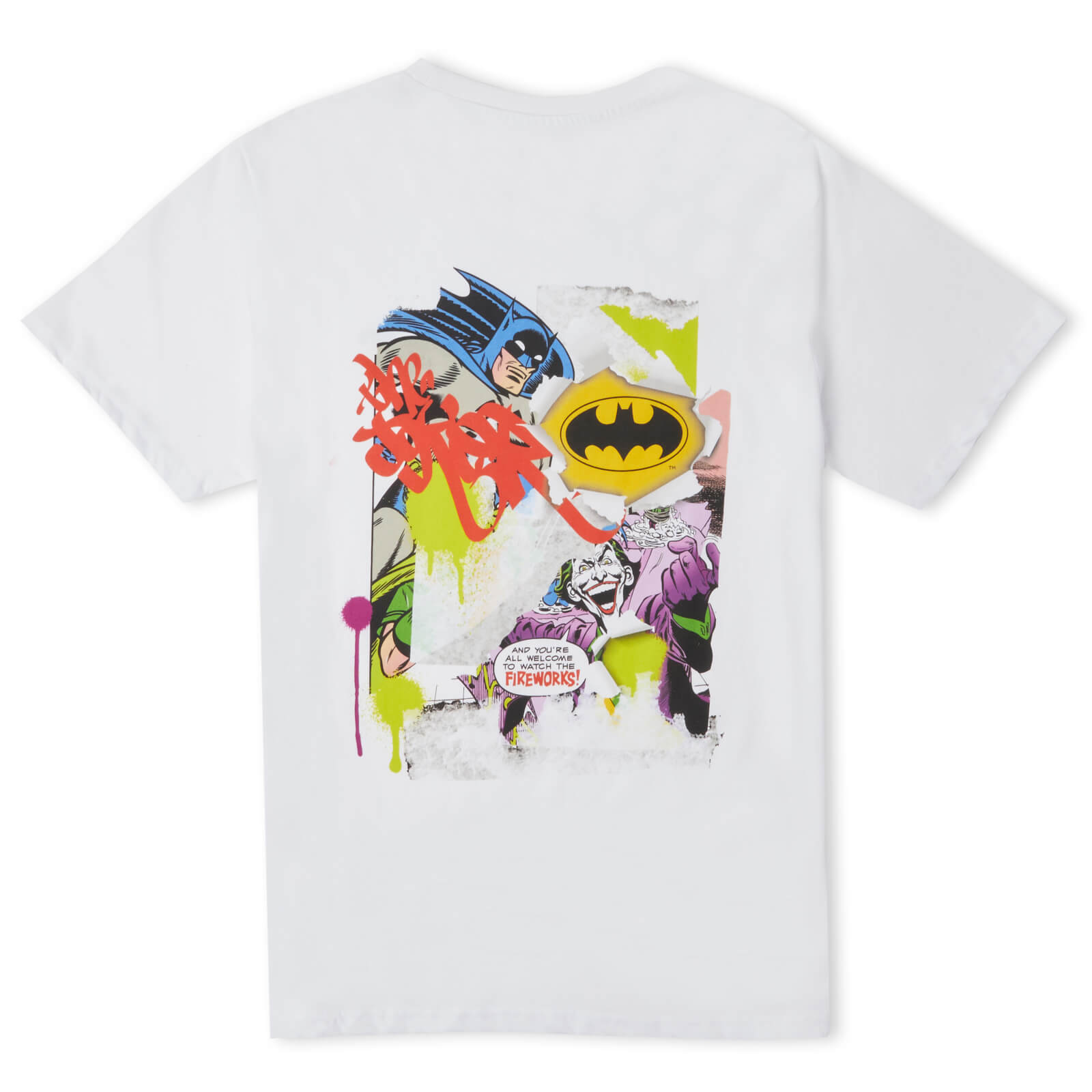 Batman Collage Unisex T-Shirt - White - XS - White