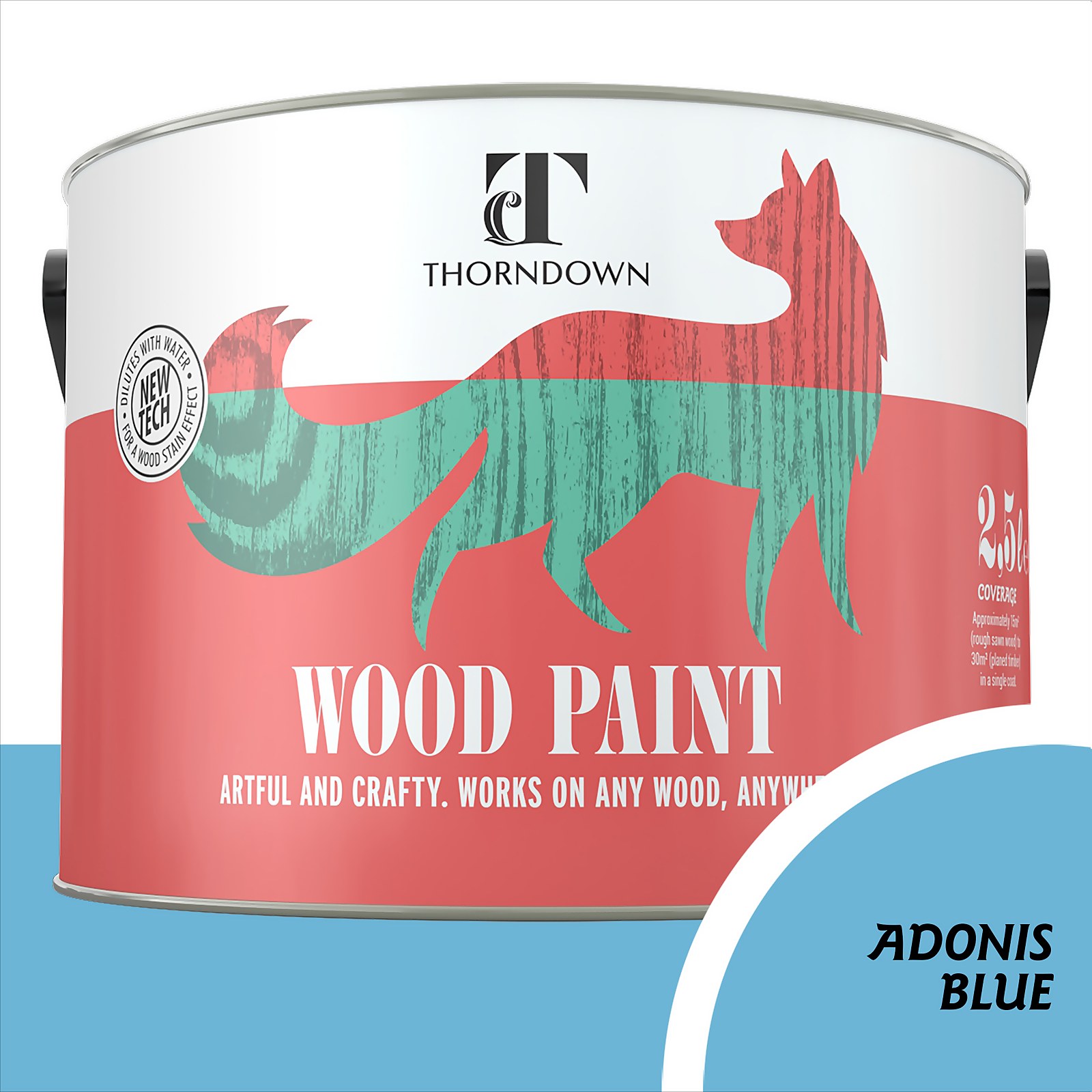 Photo of Thorndown Adonis Blue Wood Paint 2.5l