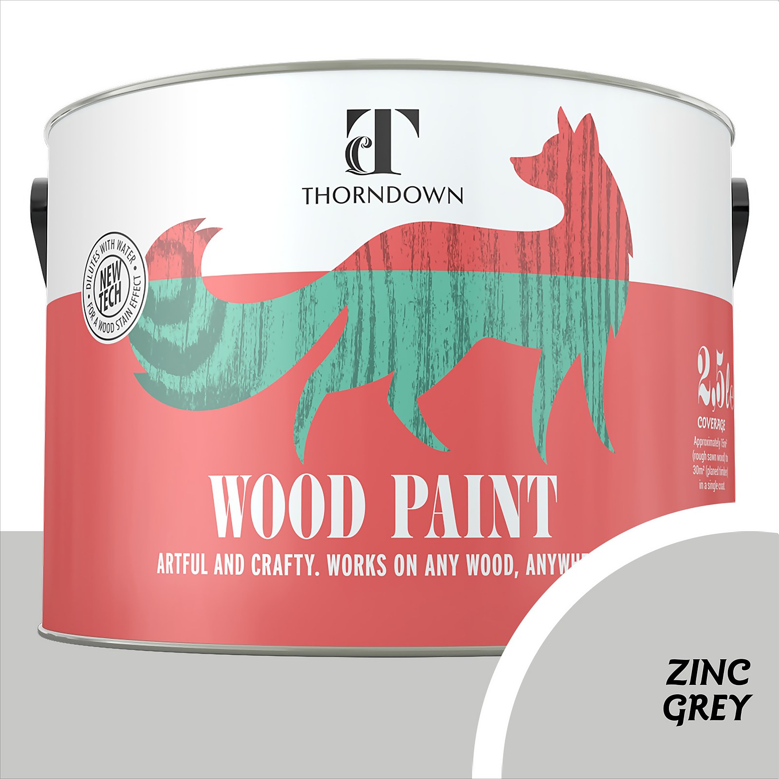 Photo of Thorndown Zinc Grey Wood Paint 2.5l