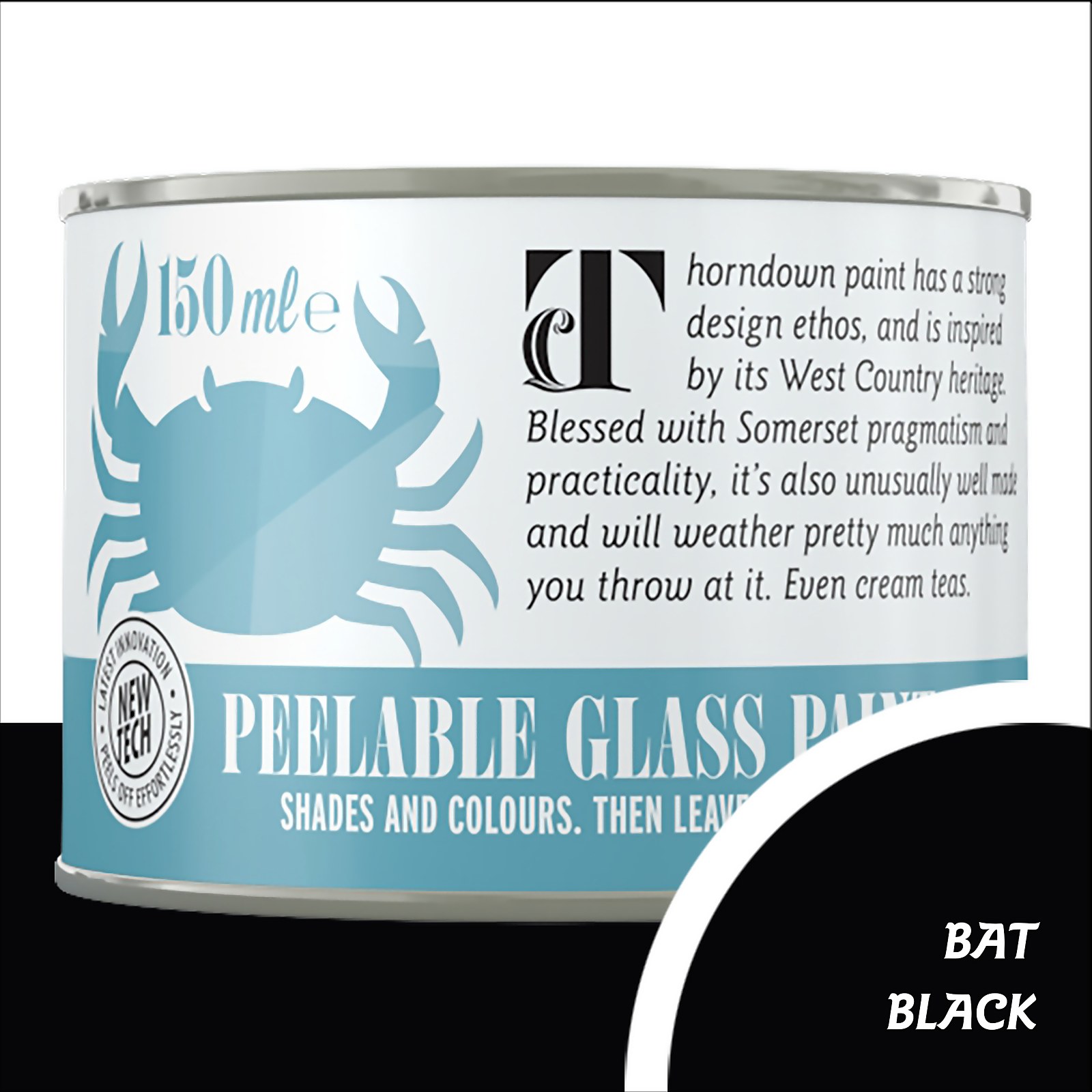 Photo of Thorndown Bat Black Peelable Glass Paint 150ml