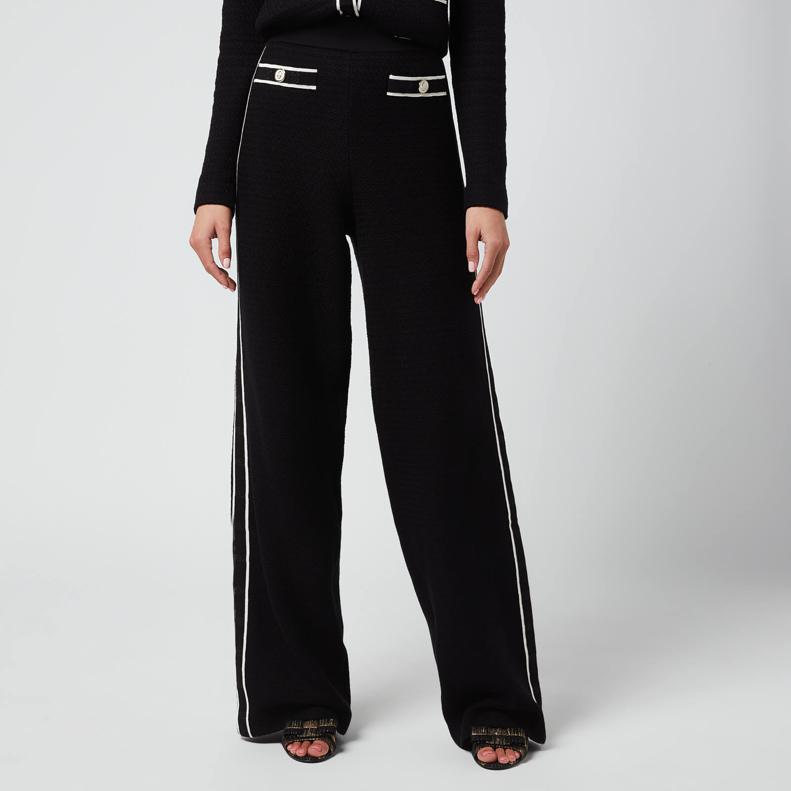 Salvatore Ferragamo Women's Cotton Iconic S Gros Trousers - Black - XS