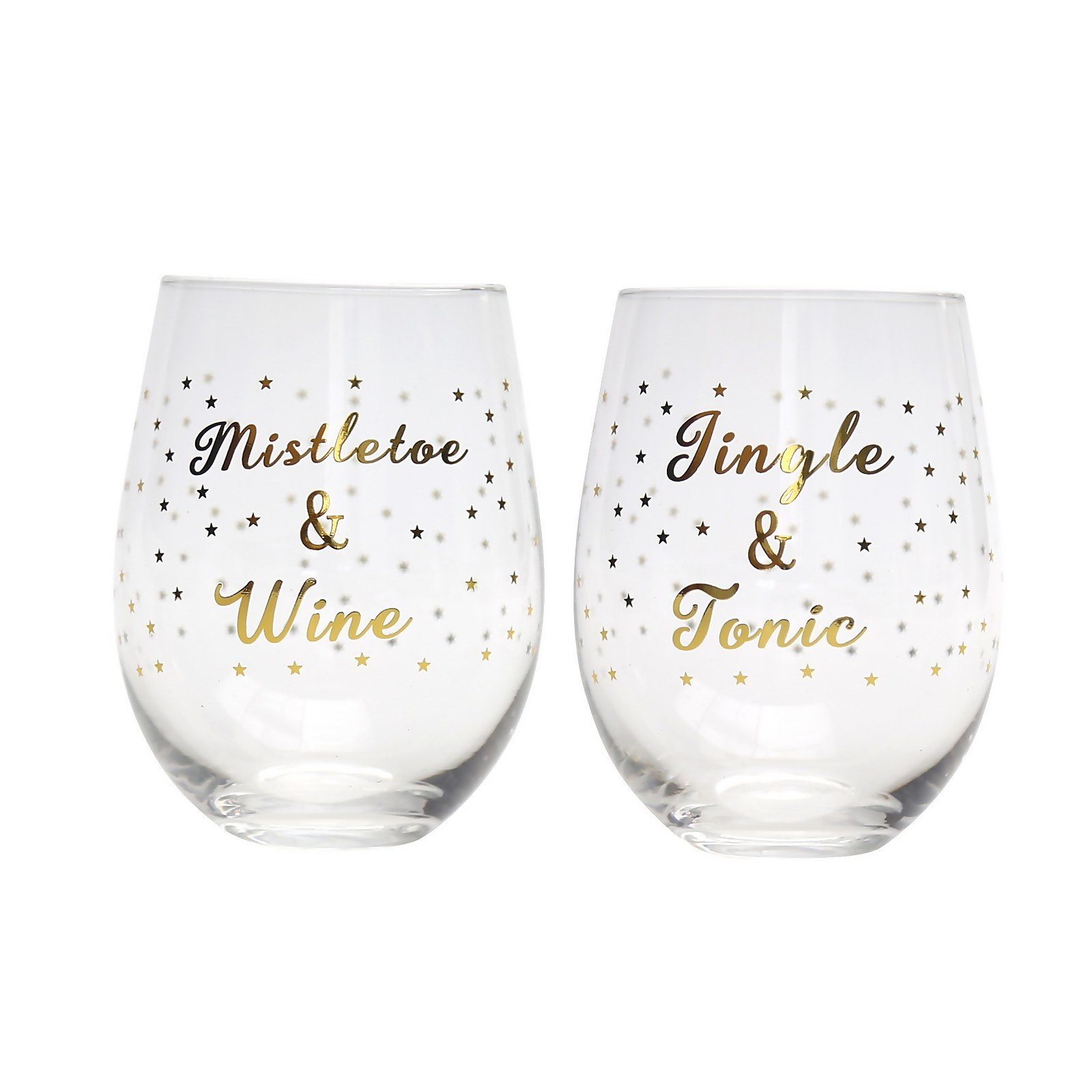 Photo of Stemless Slogan Wine Glass - Set Of 2