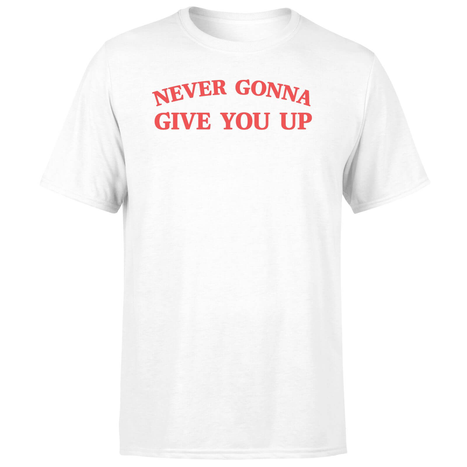 Never Gonna Give You UP Rick Rolled Men's T-Shirt - White - XS - White
