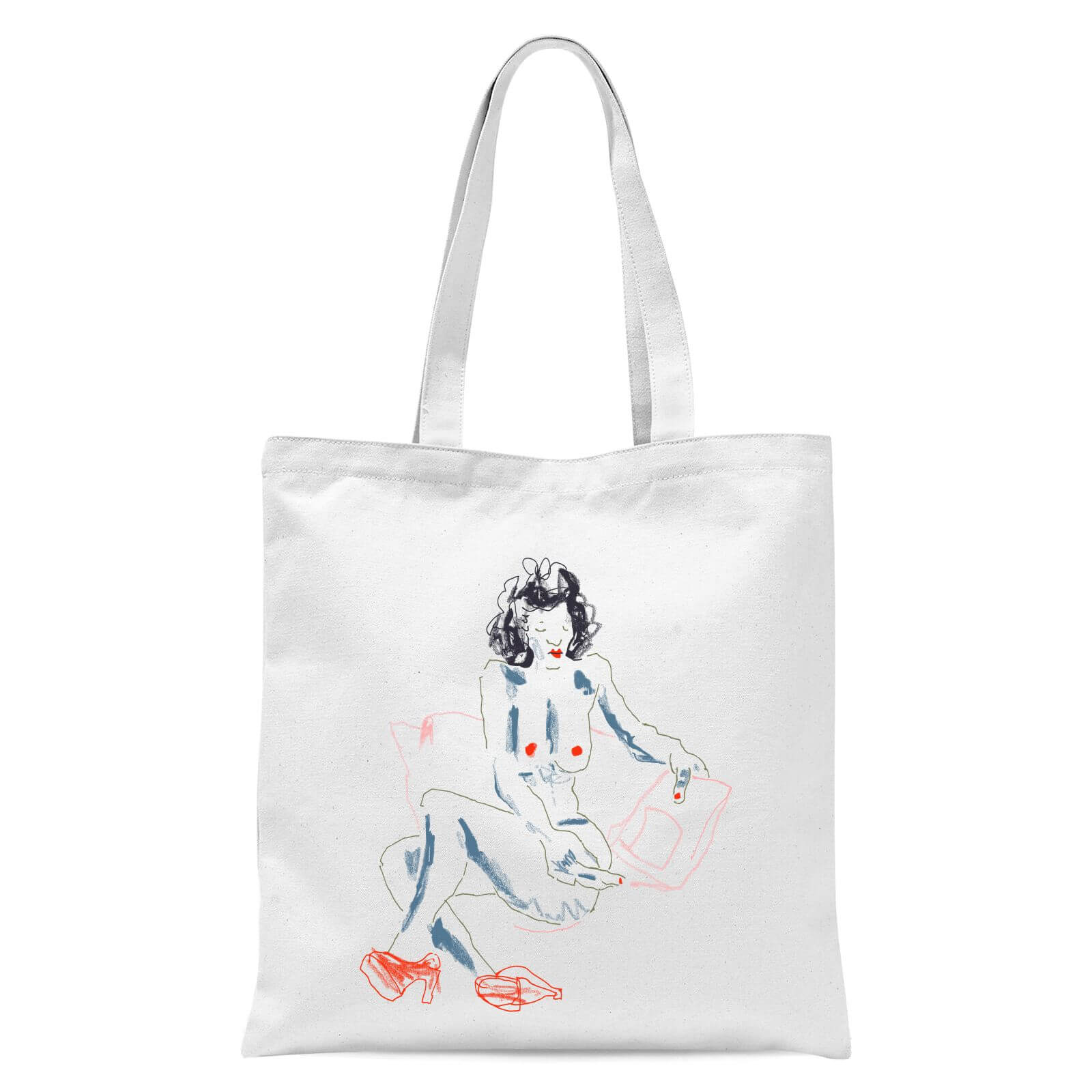 Girl With A Magazine Light Tote Bag - White