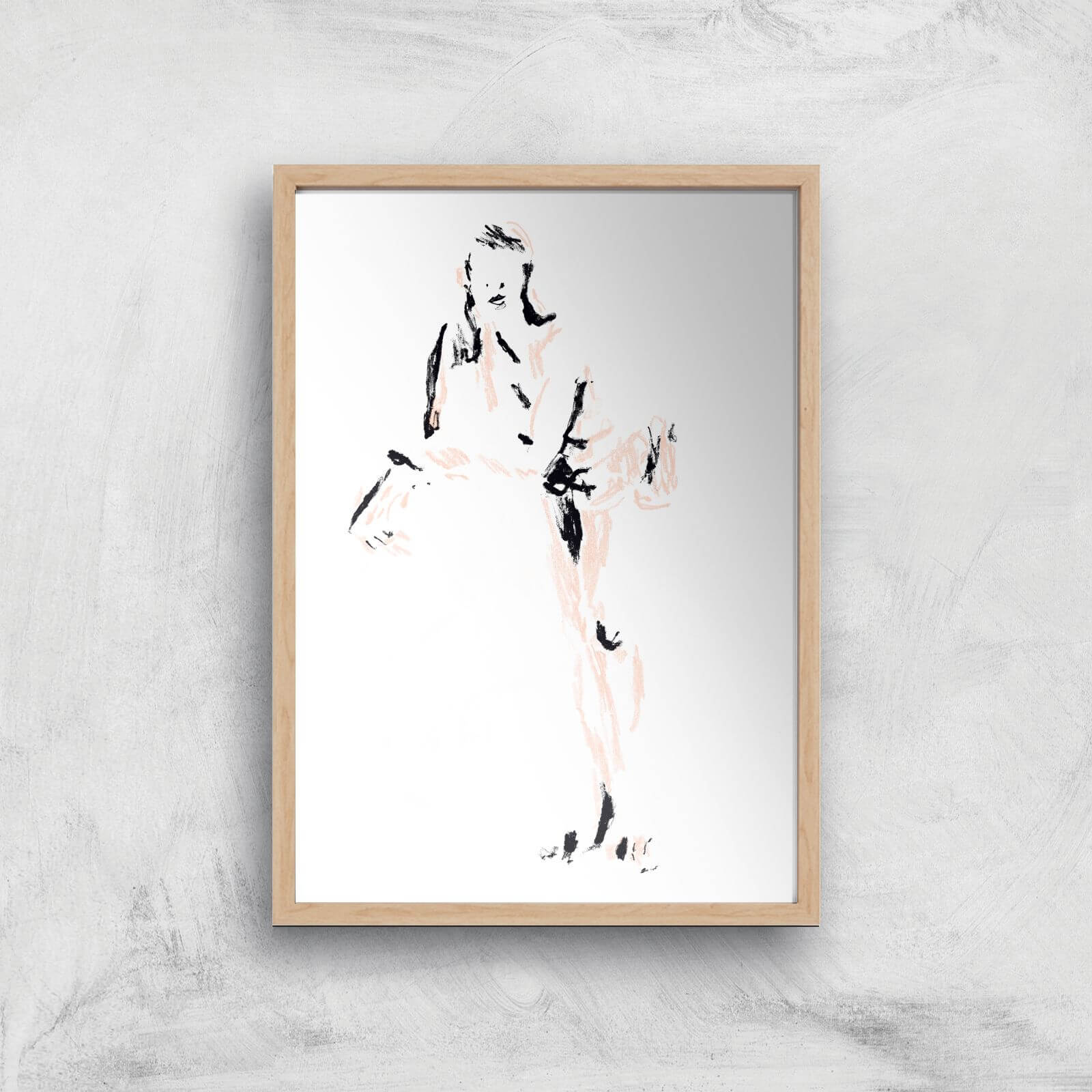 Model Resting Giclee Art Print - A3 - Wooden Frame