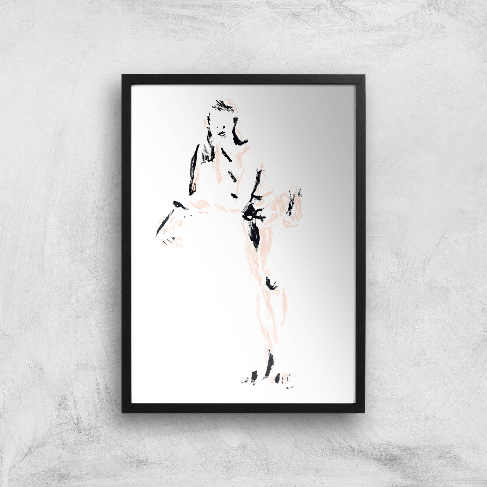 Model Resting Giclee Art Print - A3 - Black Frame