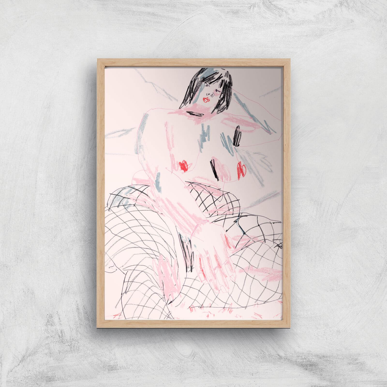 Fishnets Giclee Art Print - A4 - Wooden Frame