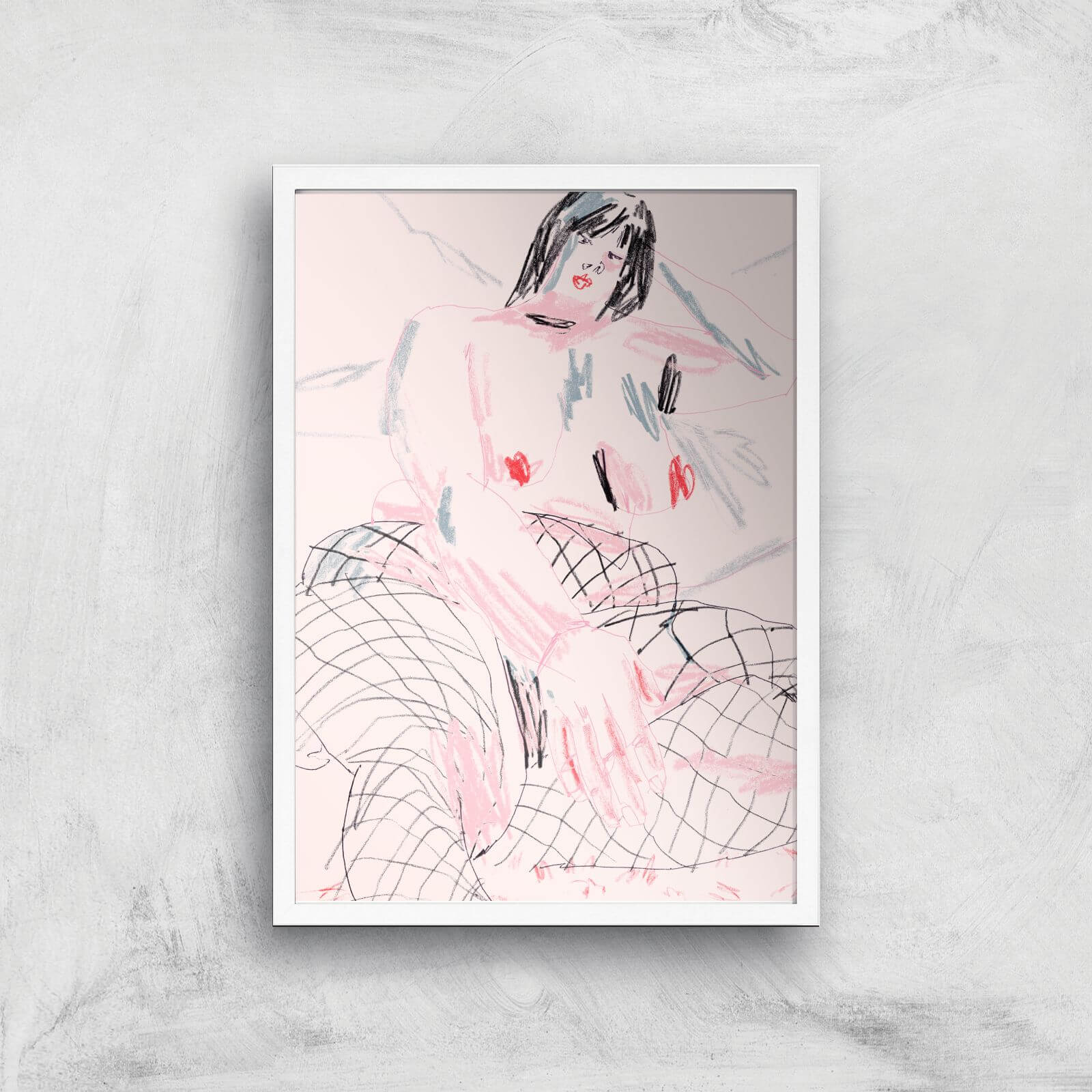 Fishnets Giclee Art Print - A4 - White Frame